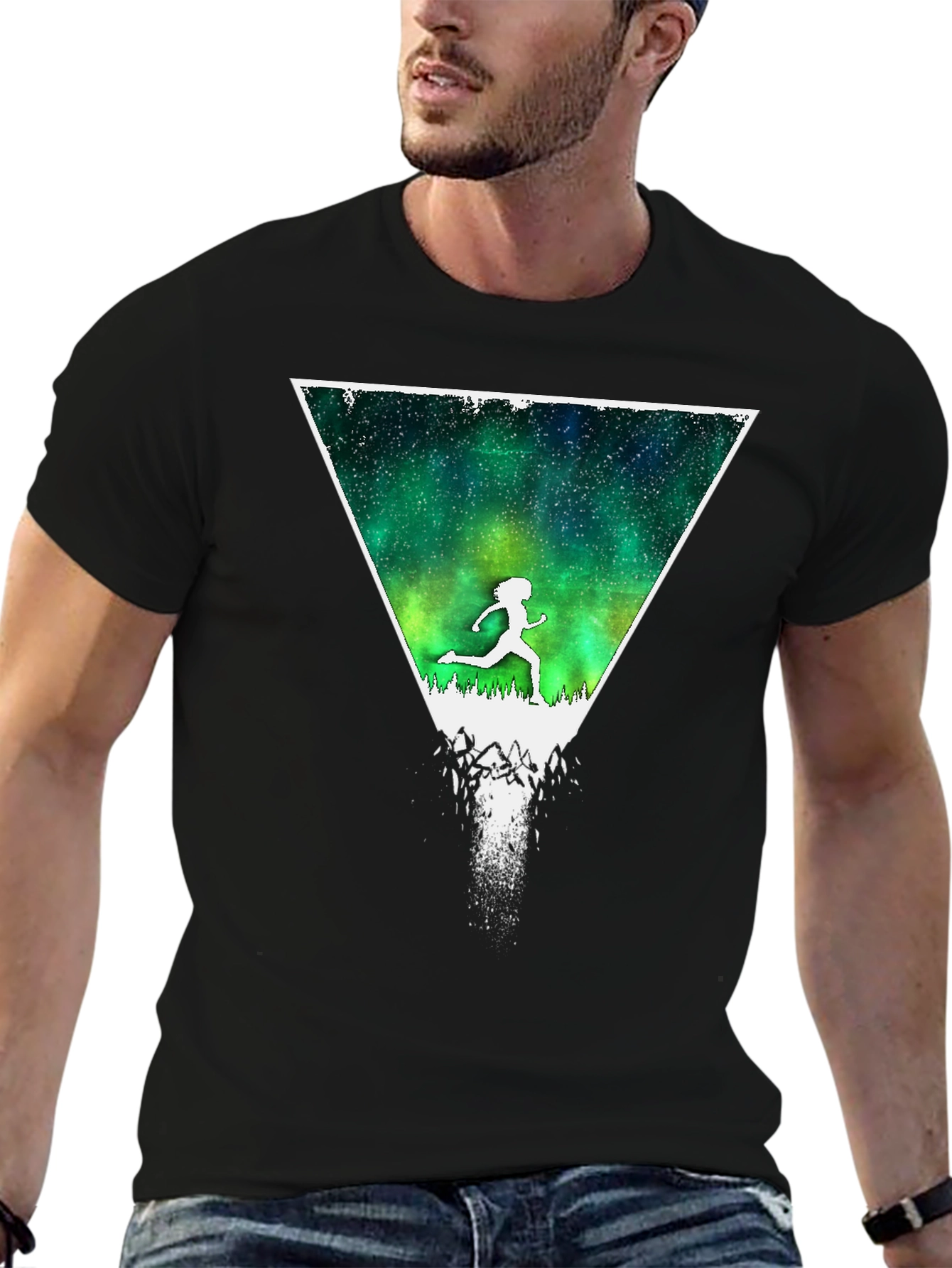 Northern Lights Runner Graphic T-Shirt