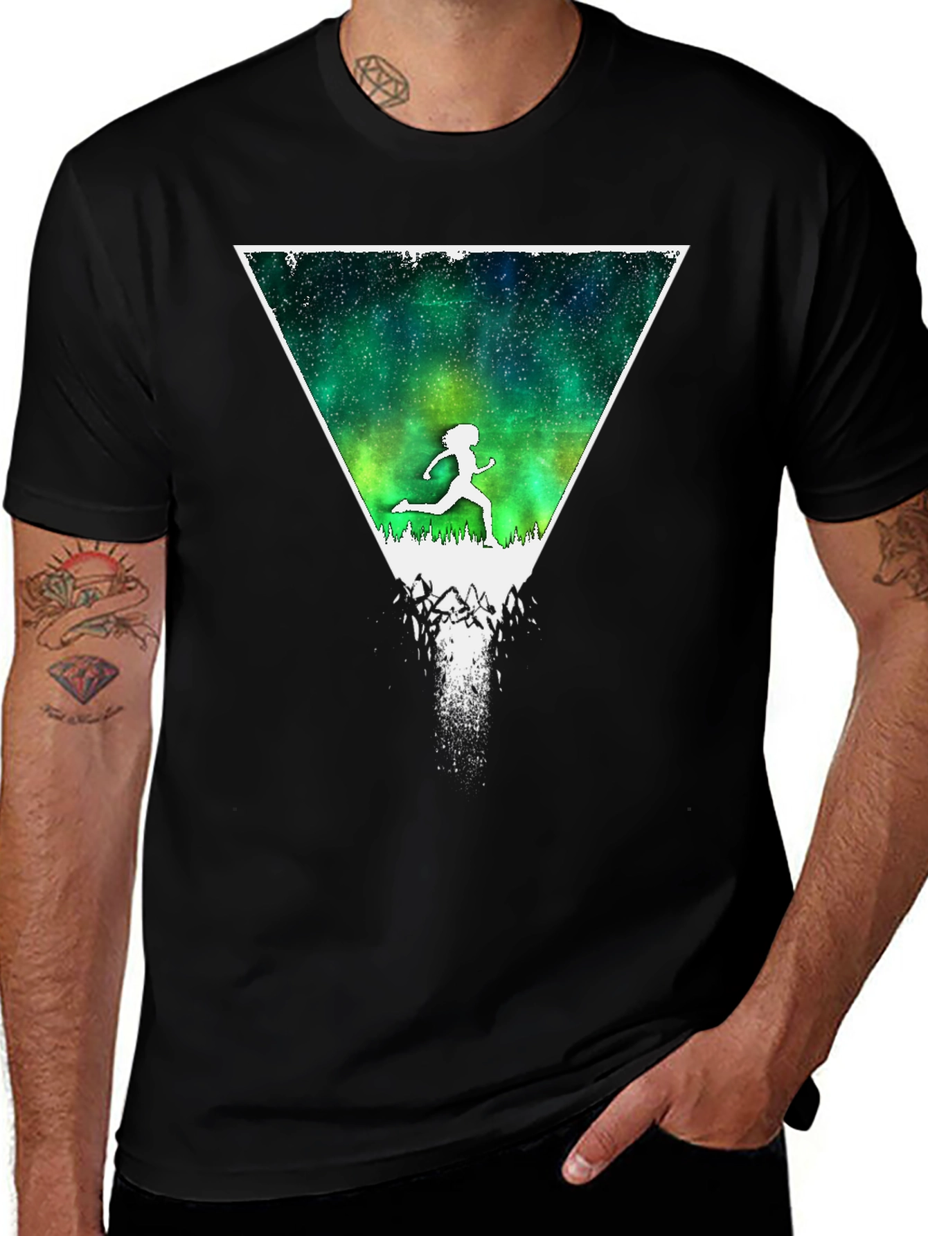 Northern Lights Runner Graphic T-Shirt
