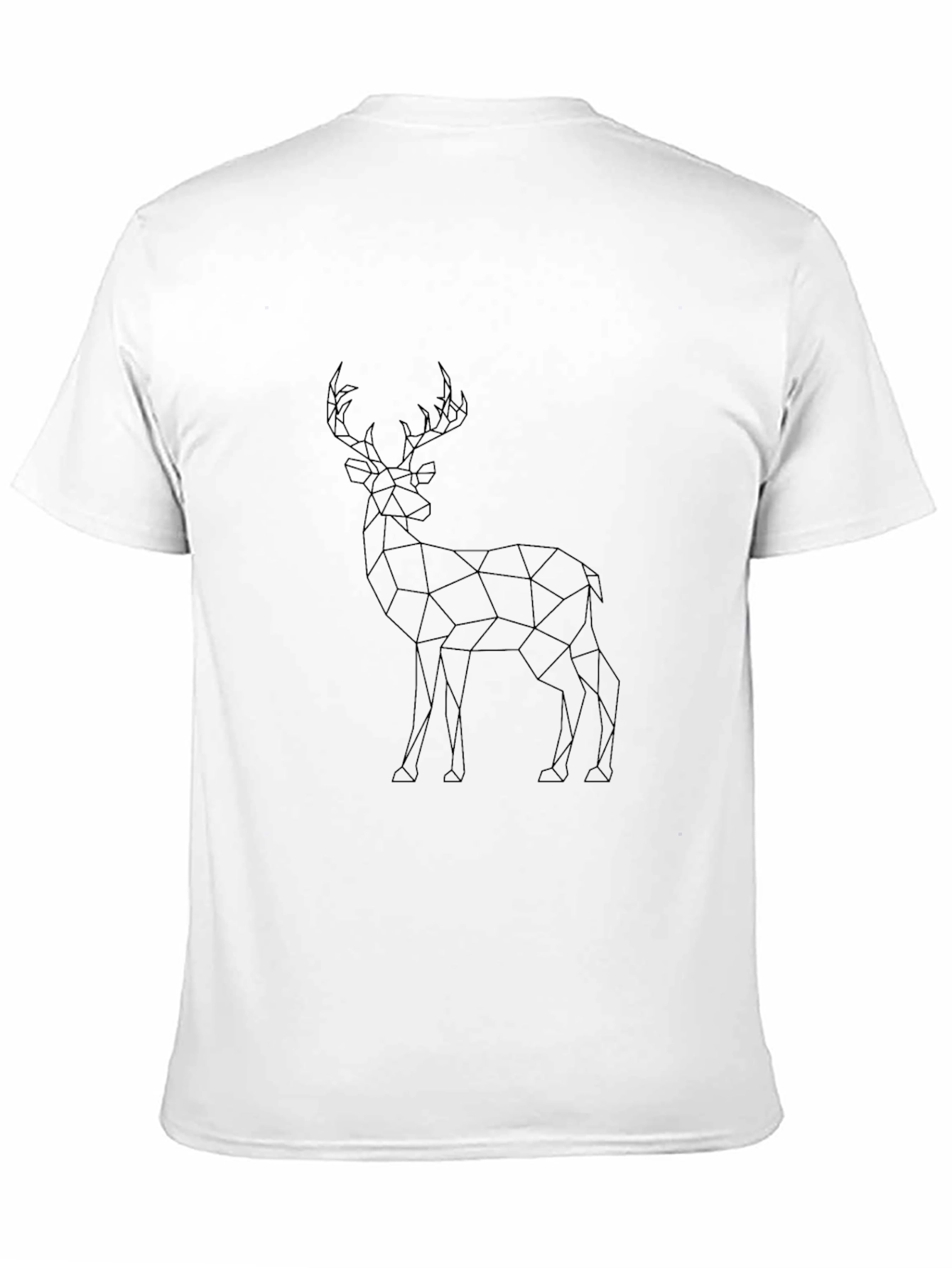 Geometric Deer Graphic Tee - Stylish Black T-Shirt