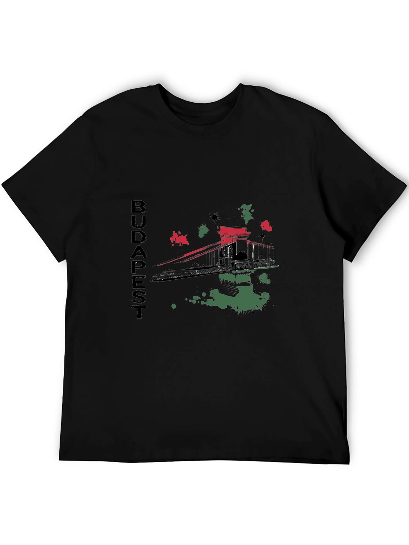 Budapest Bridge Graphic T-Shirt - Black