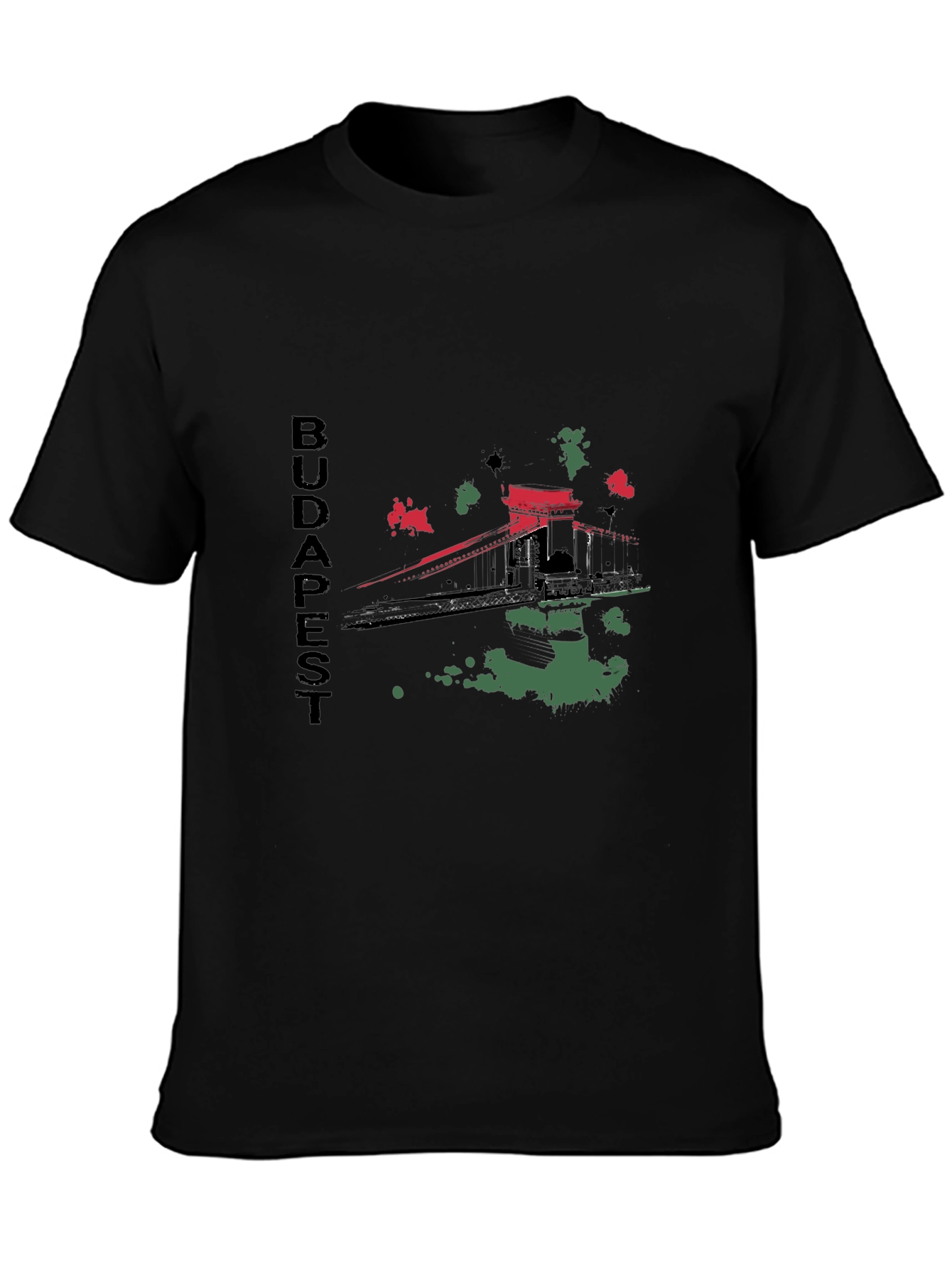 Budapest Bridge Graphic T-Shirt - Black