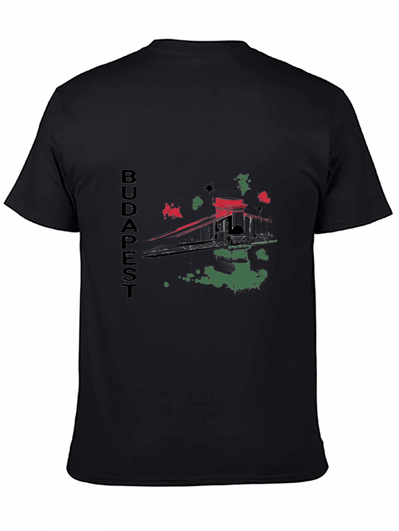 Budapest Bridge Graphic T-Shirt - Black