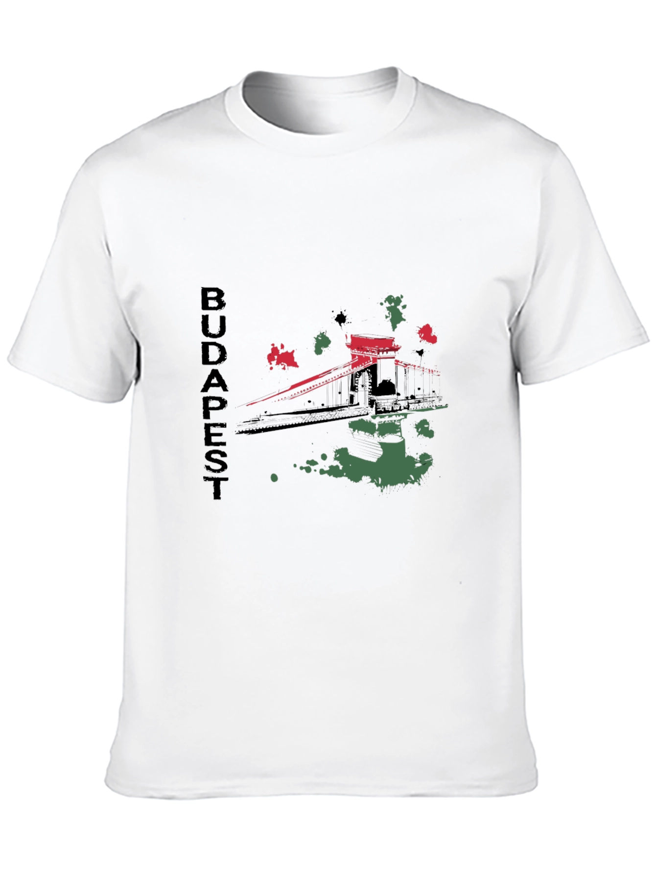 Budapest Bridge Graphic T-Shirt - Black