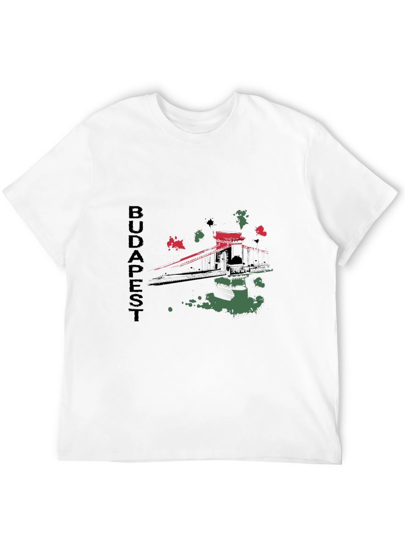 Budapest Bridge Graphic T-Shirt - Black