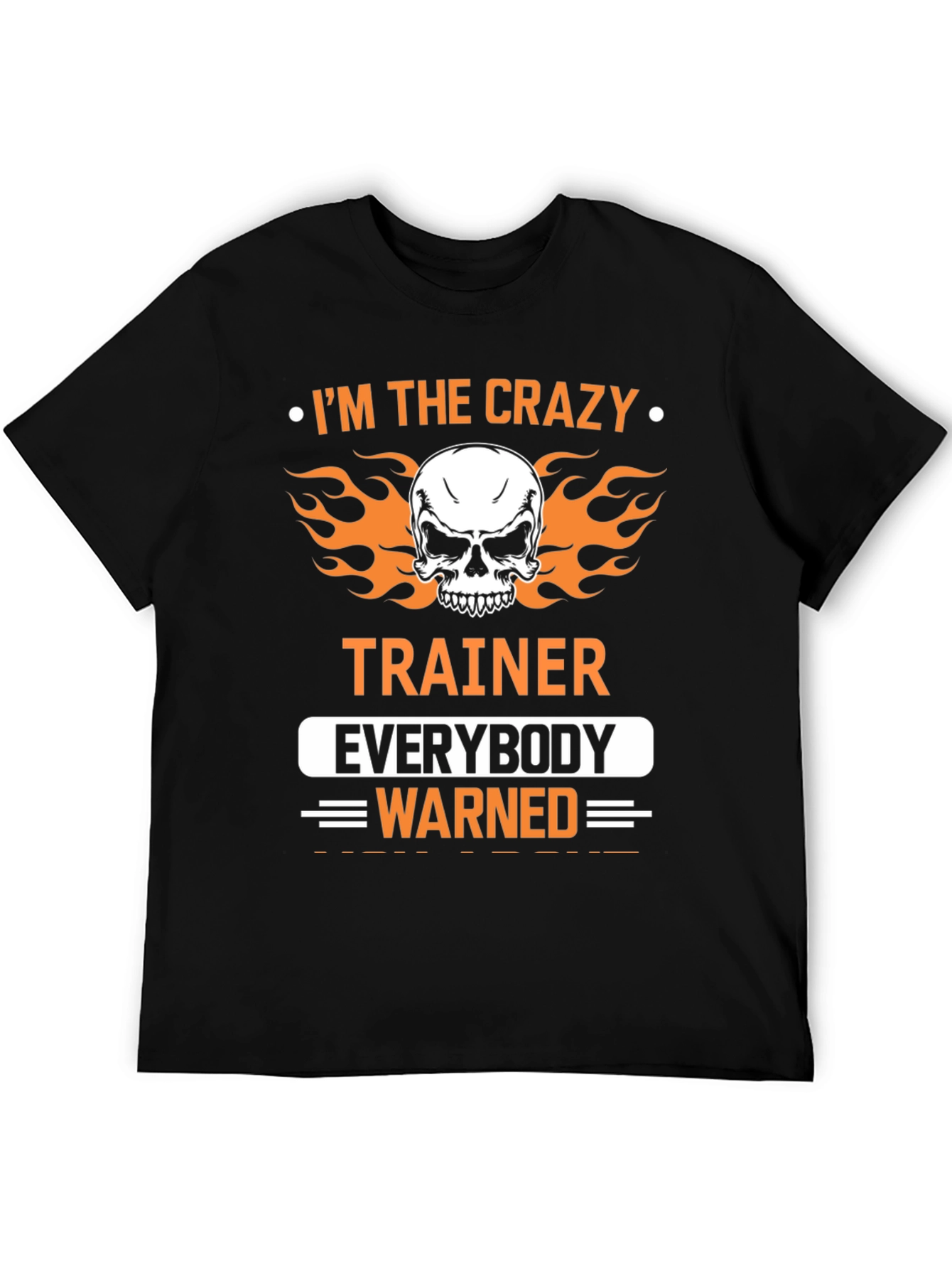 Crazy Trainer Skull Graphic Tee - Gym Humor