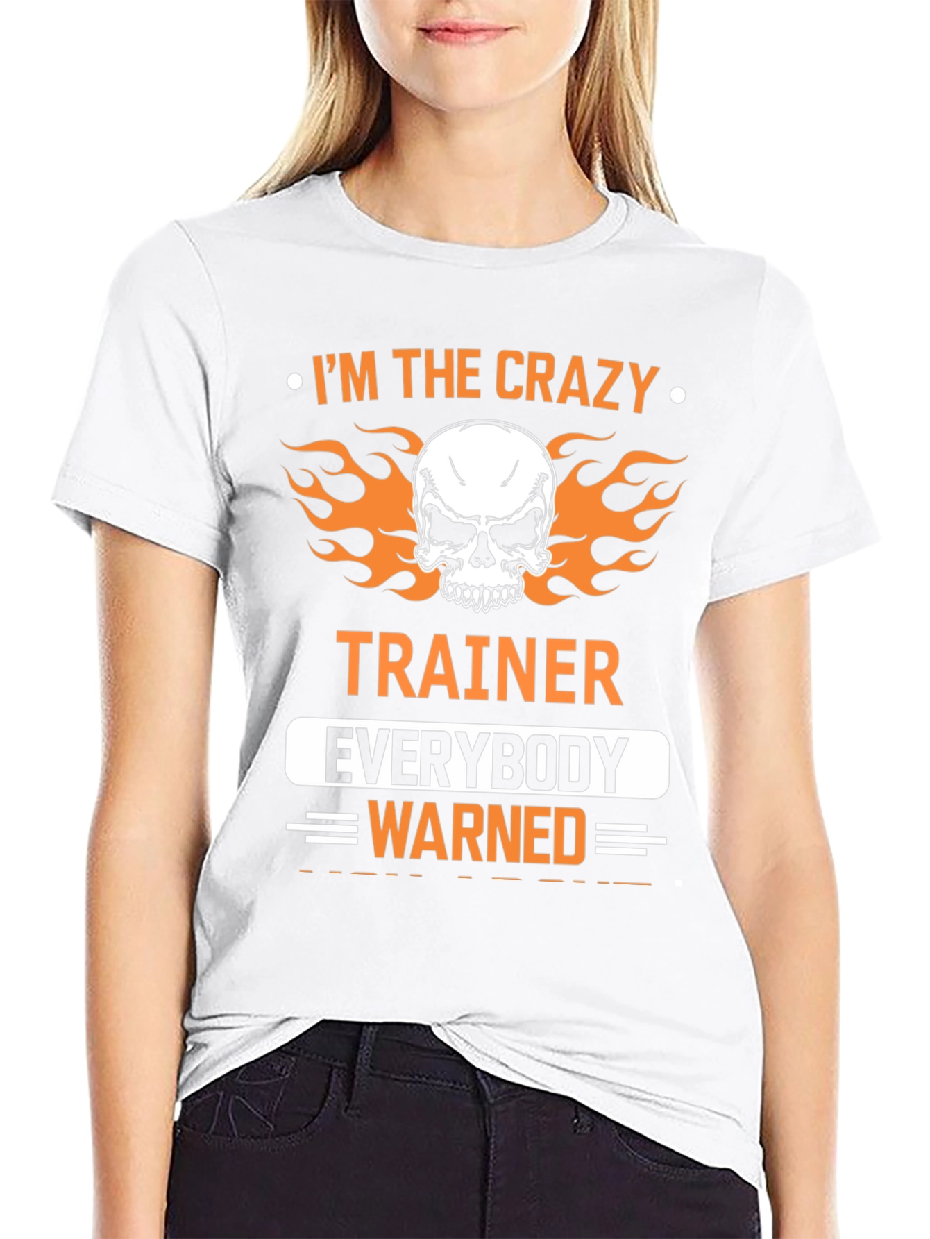 Crazy Trainer Skull Graphic Tee - Gym Humor