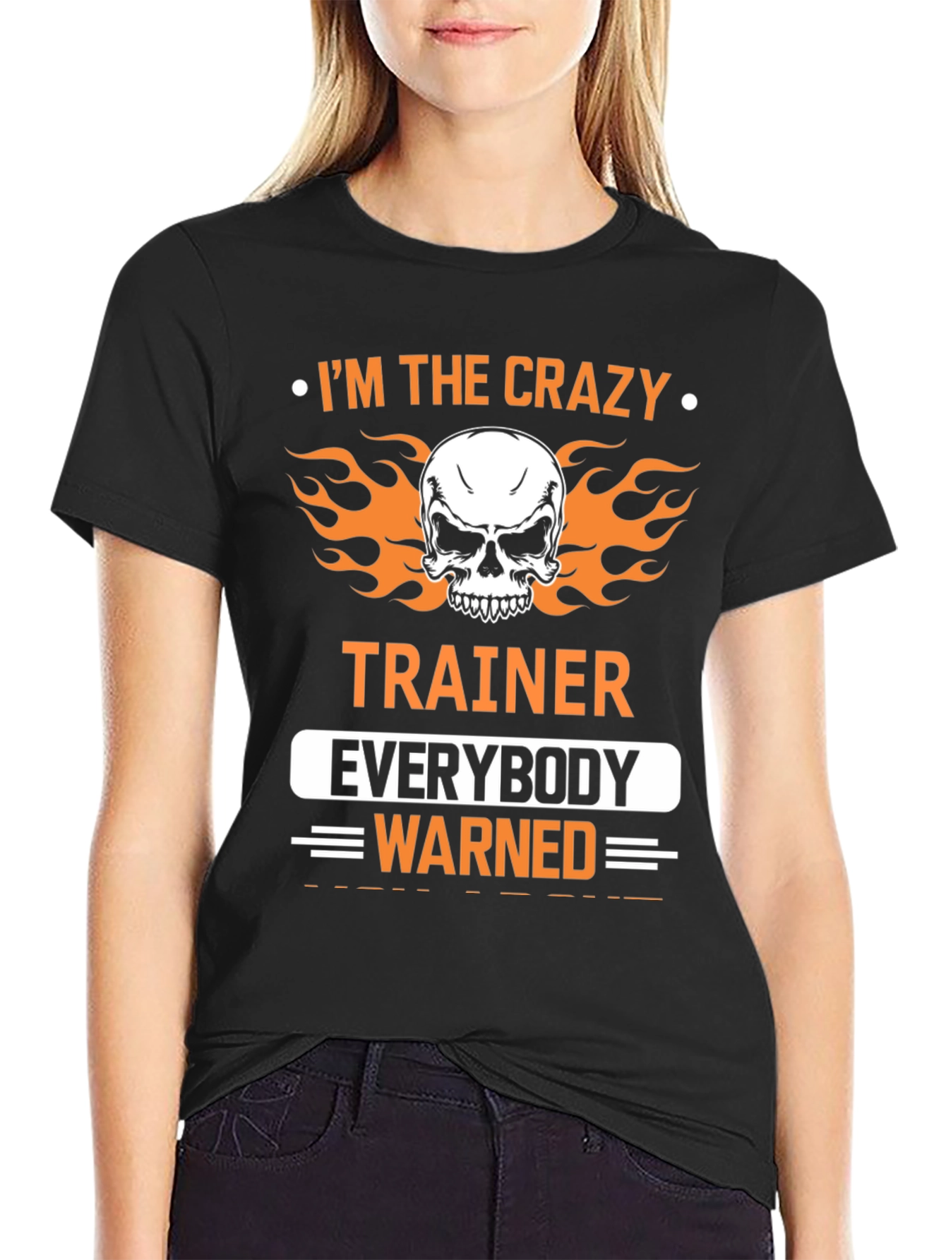 Crazy Trainer Skull Graphic Tee - Gym Humor