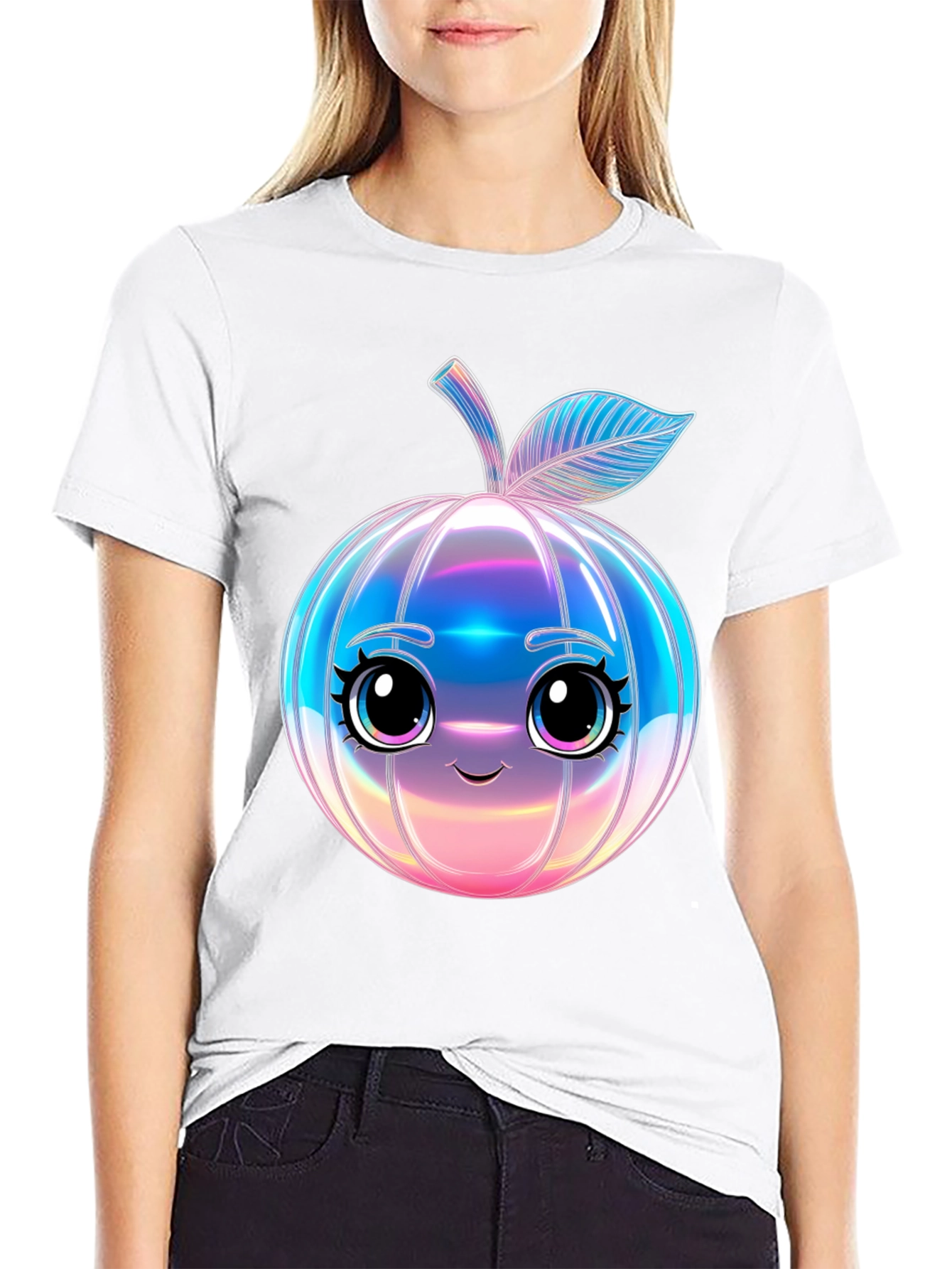 Cute Anime Apple Graphic T-Shirt