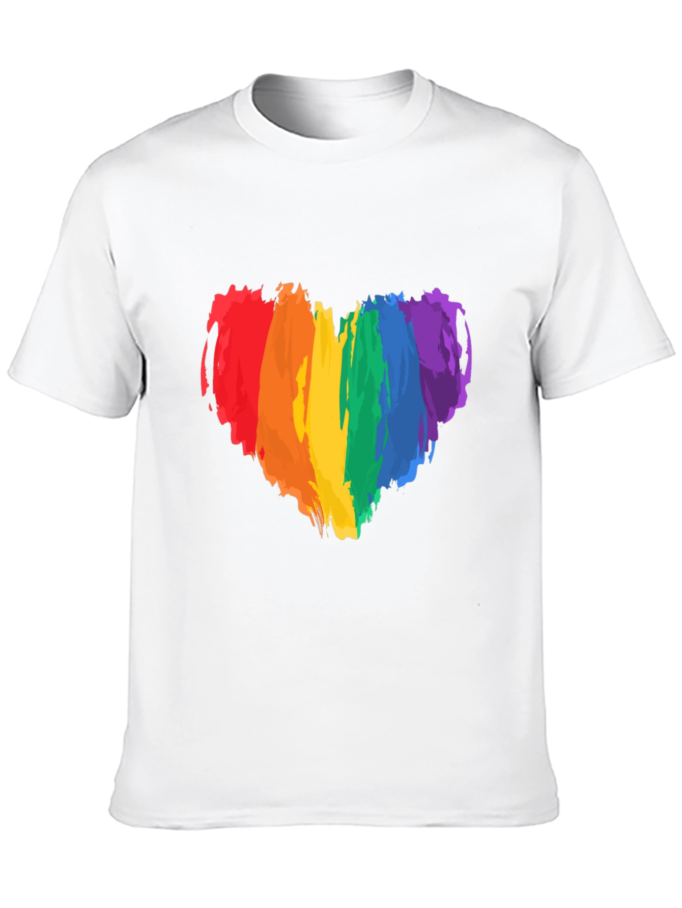 Rainbow Heart Pride T-Shirt - Black Cotton Tee