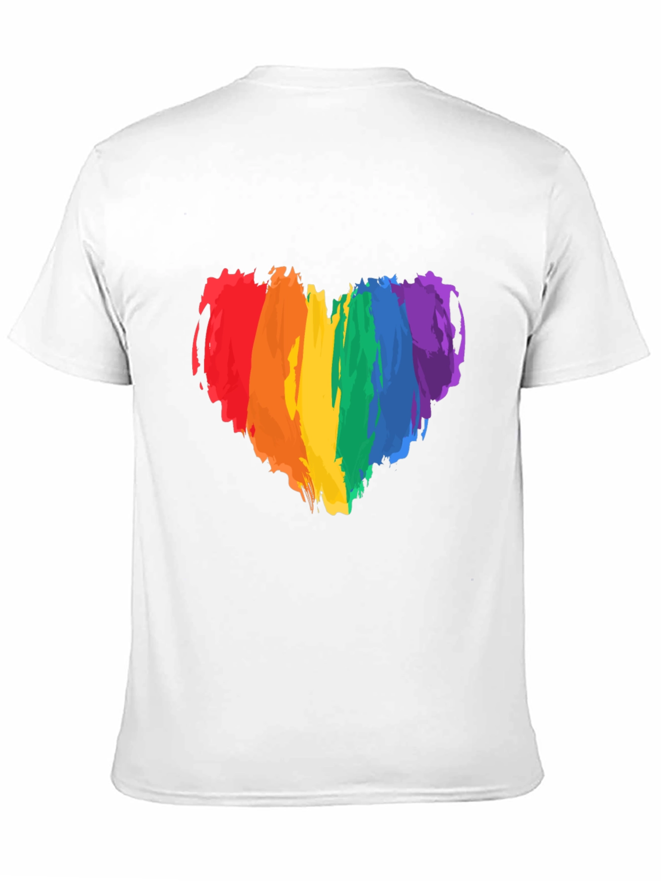 Rainbow Heart Pride T-Shirt - Black Cotton Tee
