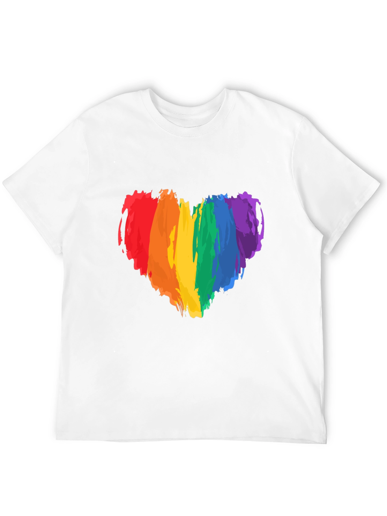 Rainbow Heart Pride T-Shirt - Black Cotton Tee