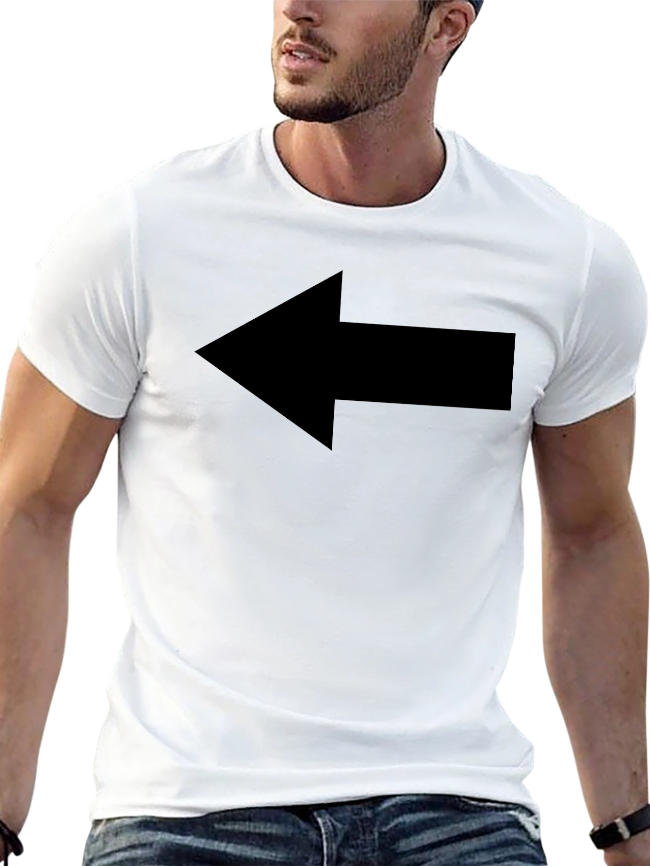 Arrow Graphic Tee - Black Cotton Blend
