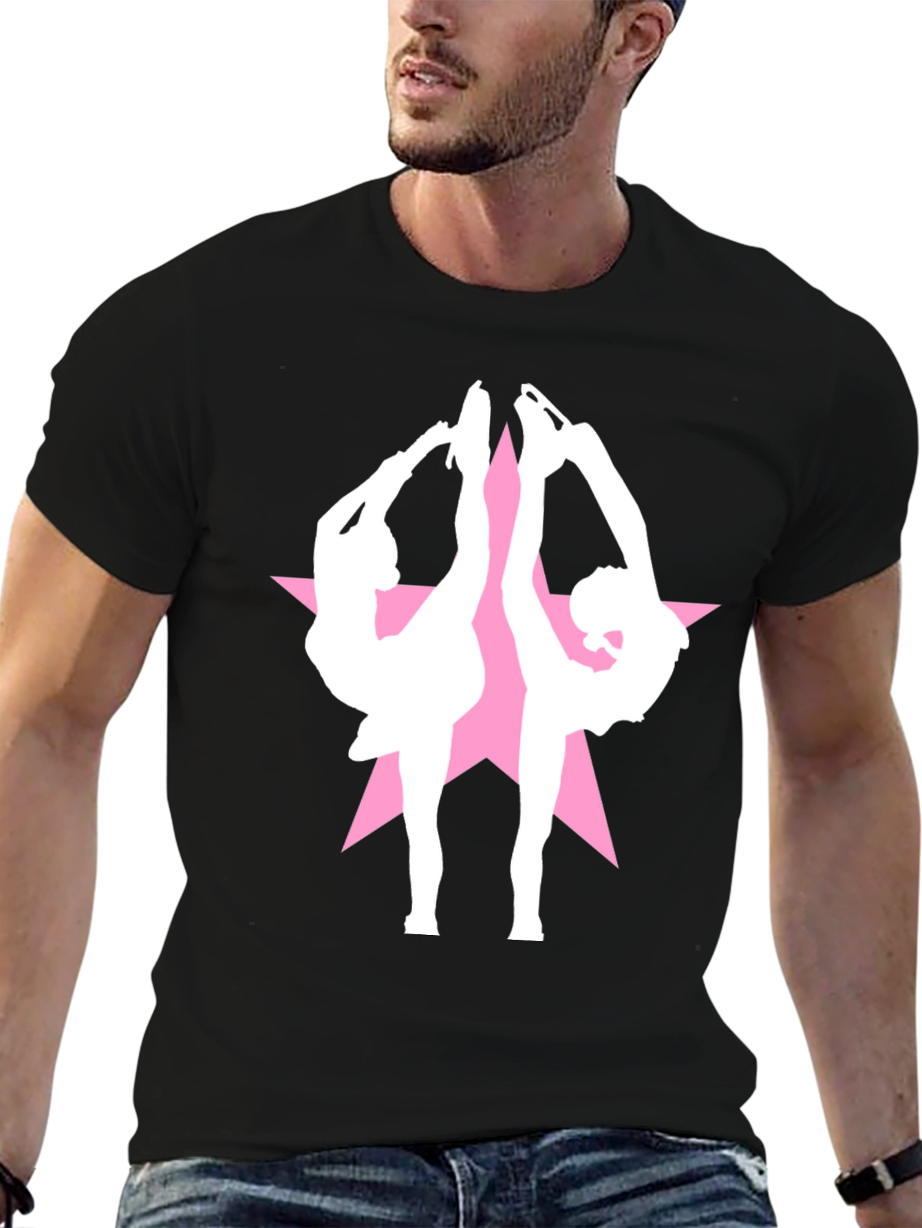 Figure Skating Star Black T-Shirt
