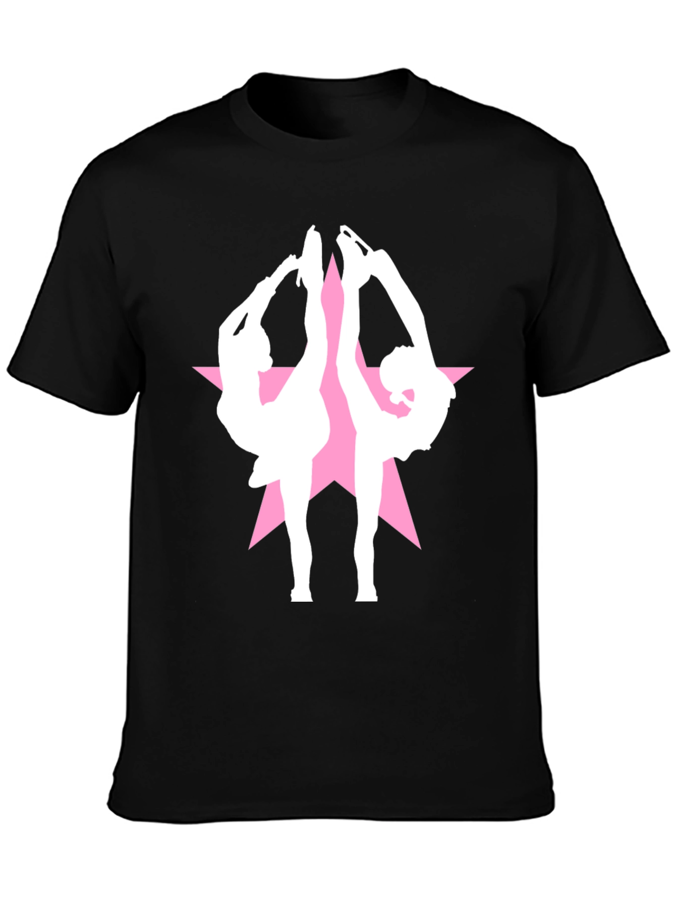 Figure Skating Star Black T-Shirt