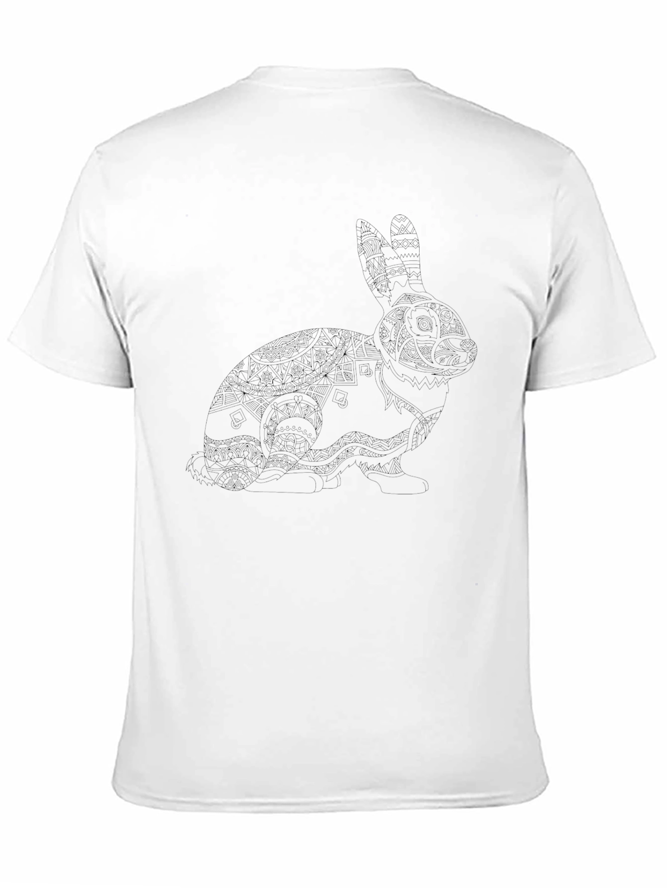Black Rabbit Mandala T-Shirt - Mens Graphic Tee
