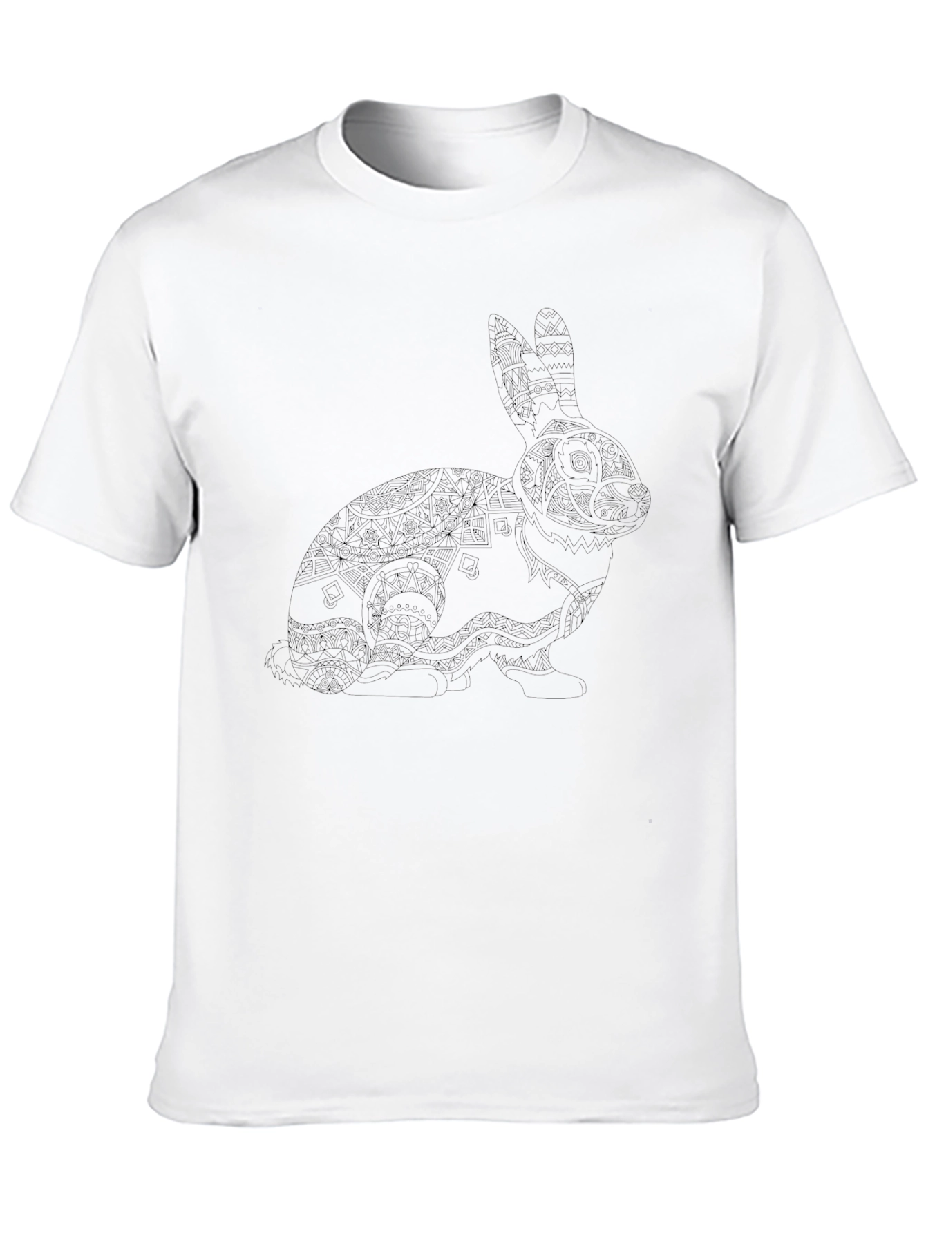 Black Rabbit Mandala T-Shirt - Mens Graphic Tee
