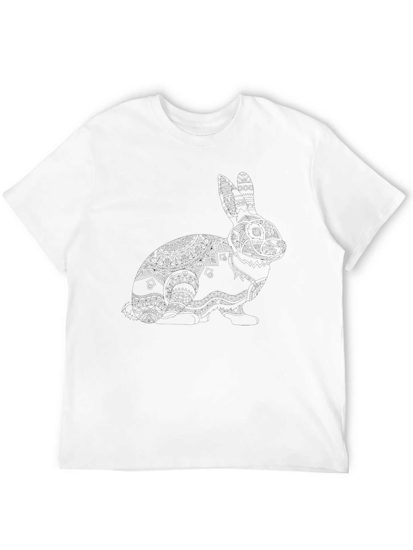 Black Rabbit Mandala T-Shirt - Mens Graphic Tee