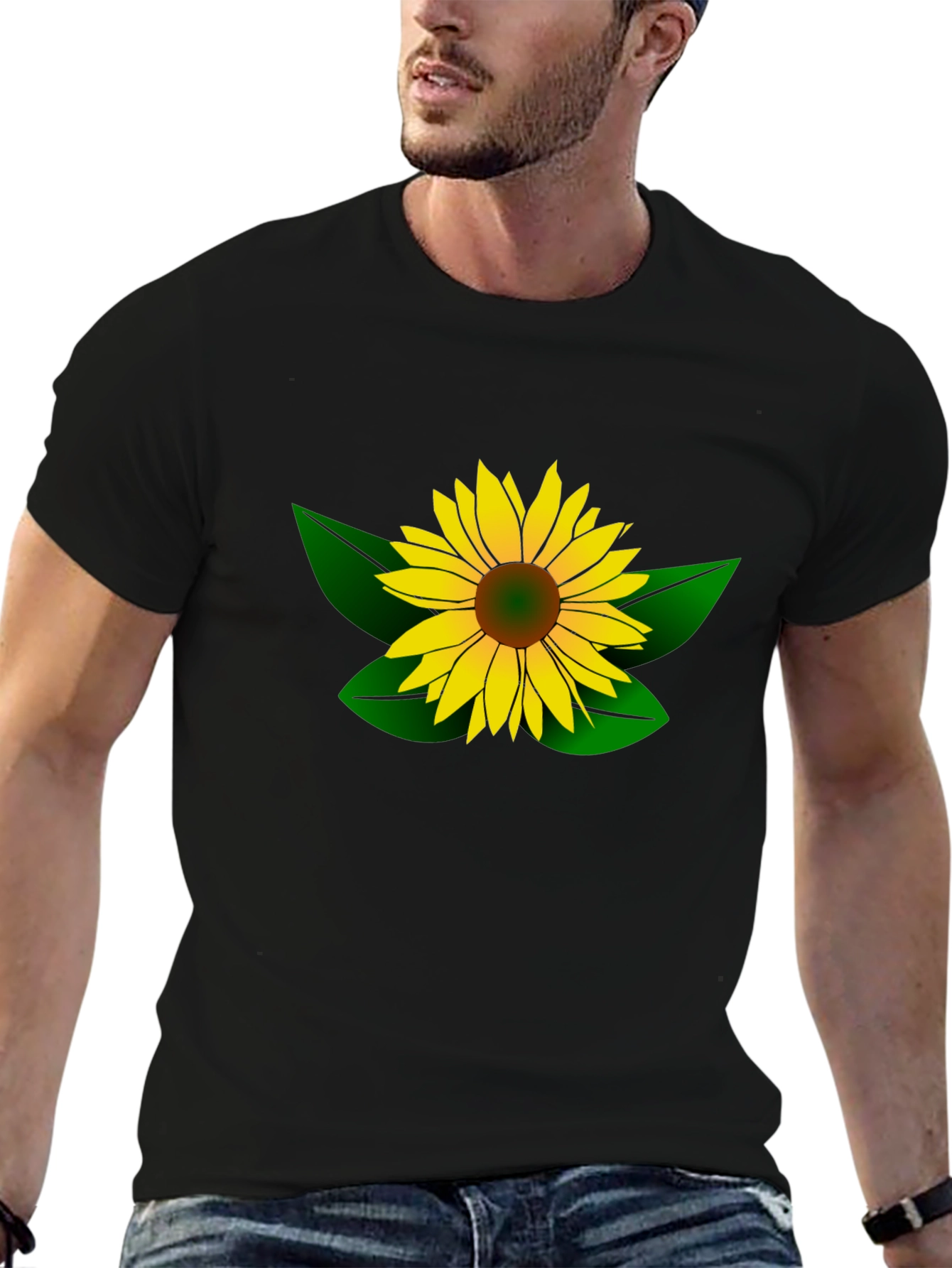 Sunflower Graphic Black T-Shirt