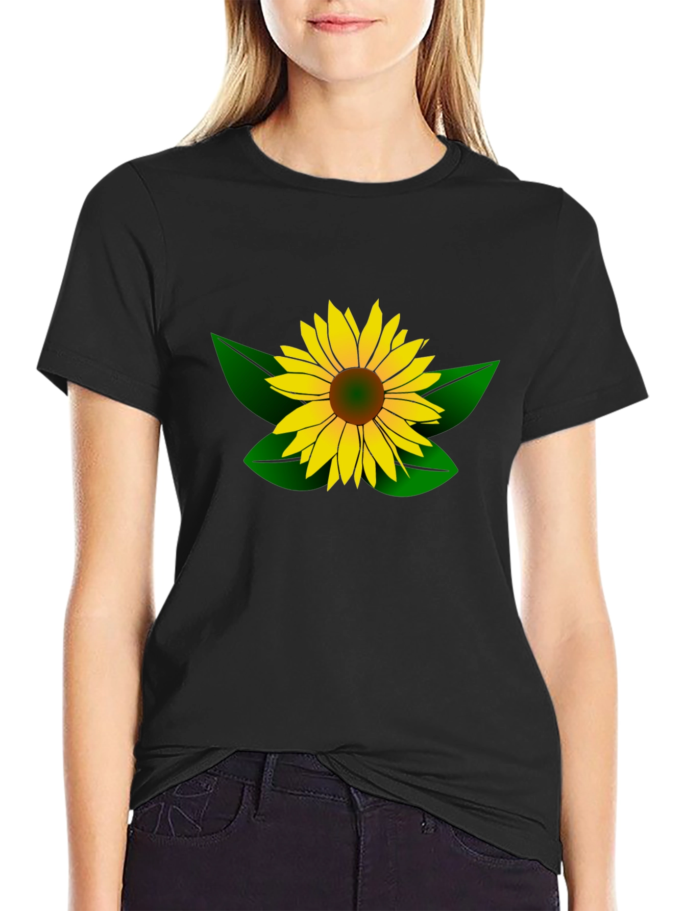 Sunflower Graphic Black T-Shirt