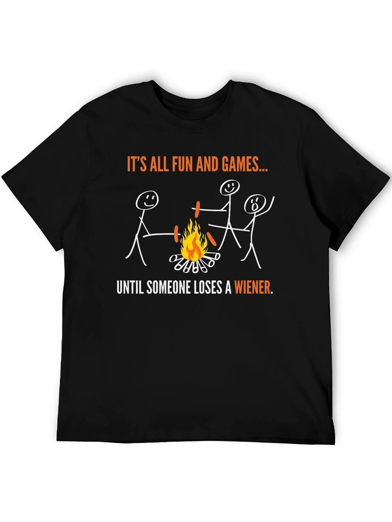 Funny Campfire Wiener Roast Stick Figure T-Shirt