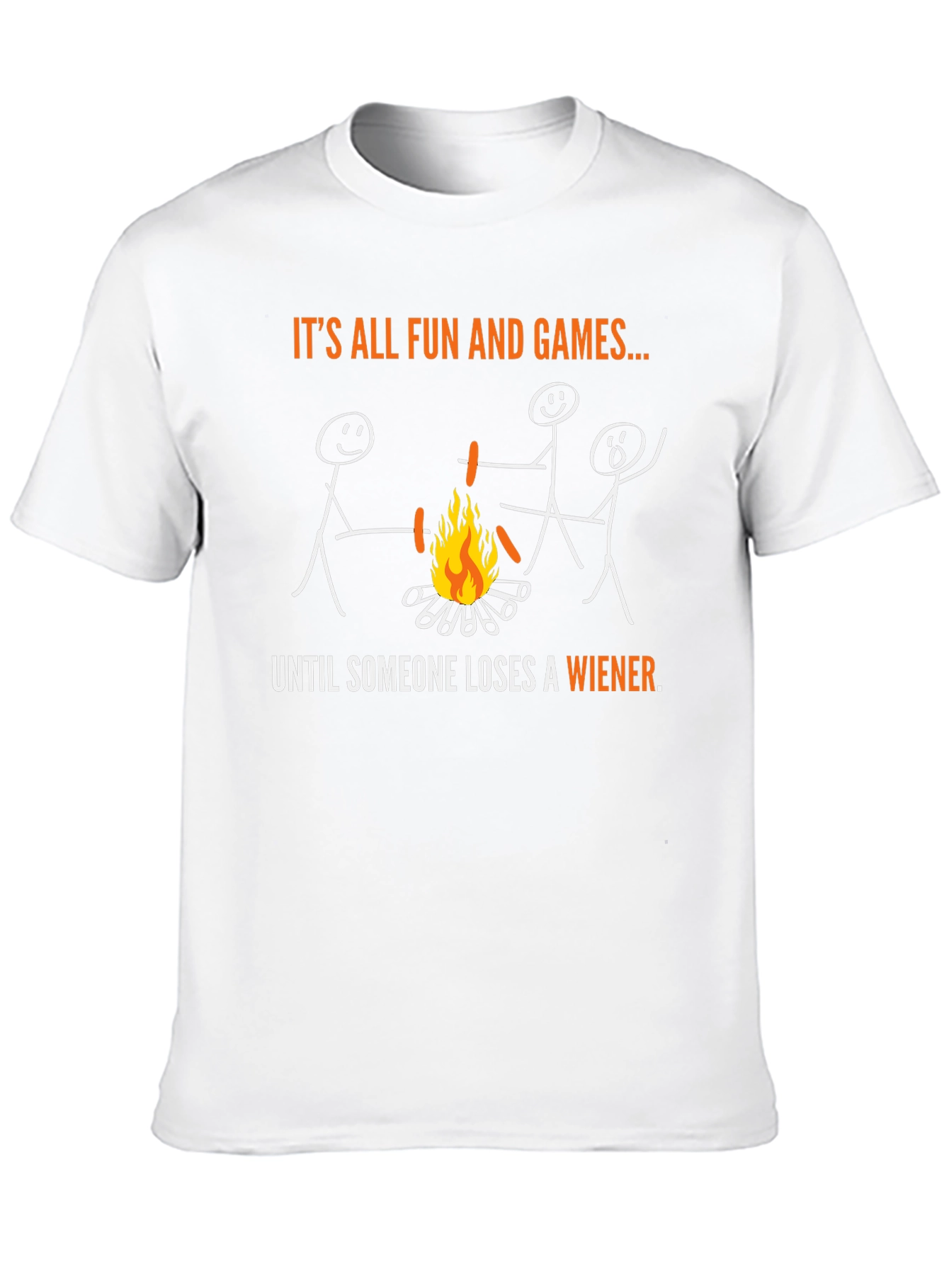 Funny Campfire Wiener Roast Stick Figure T-Shirt