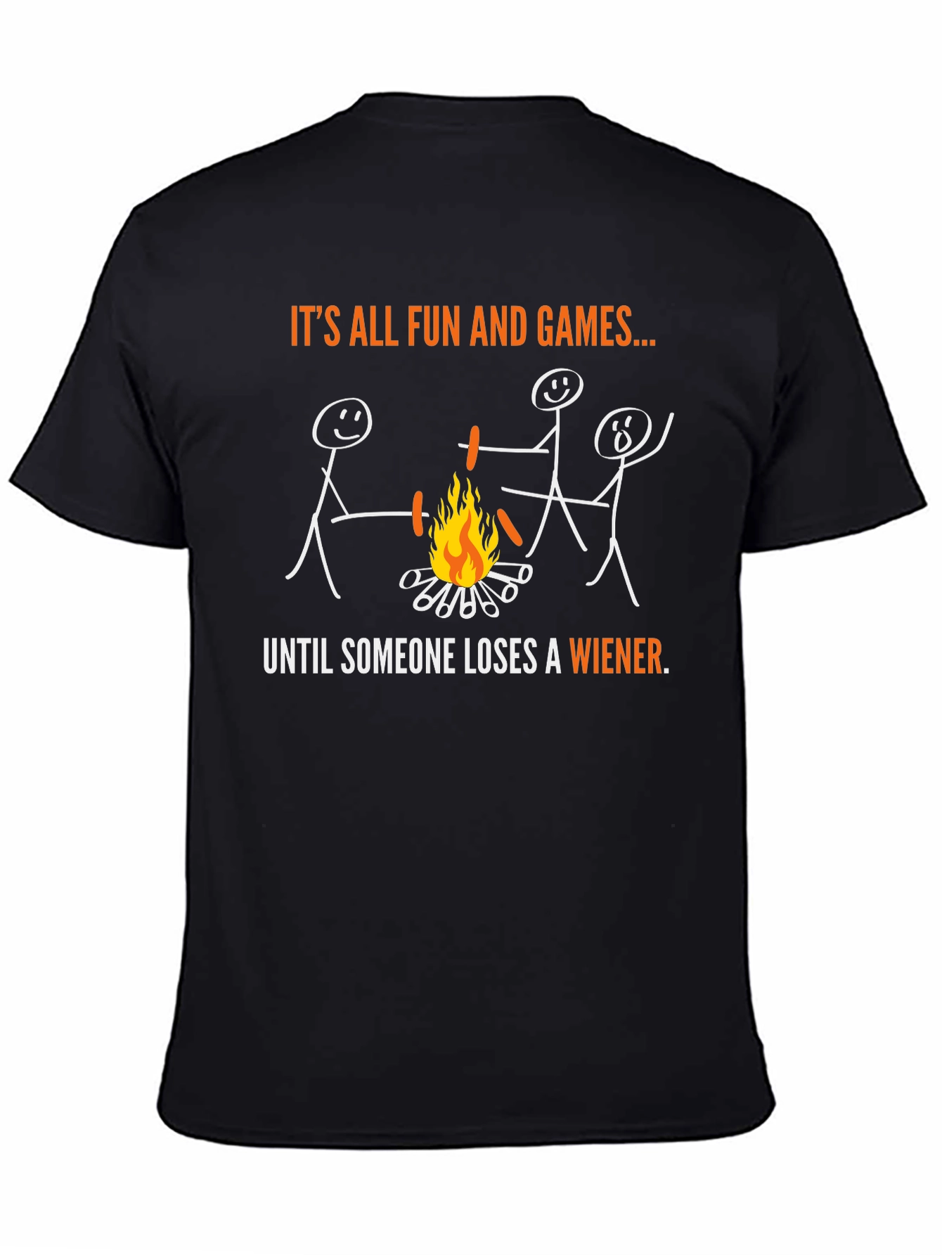 Funny Campfire Wiener Roast Stick Figure T-Shirt