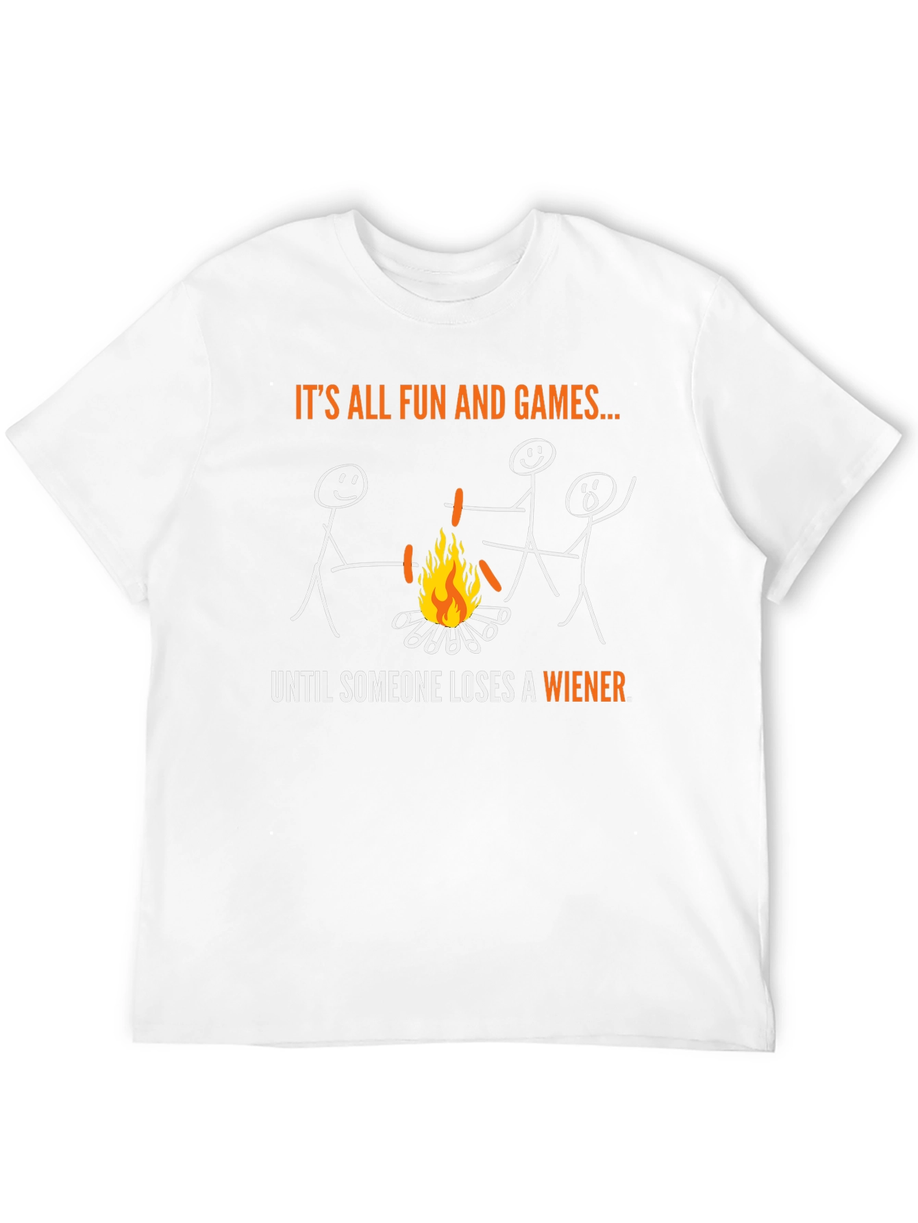 Funny Campfire Wiener Roast Stick Figure T-Shirt