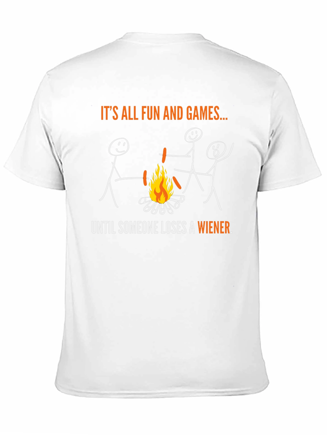Funny Campfire Wiener Roast Stick Figure T-Shirt