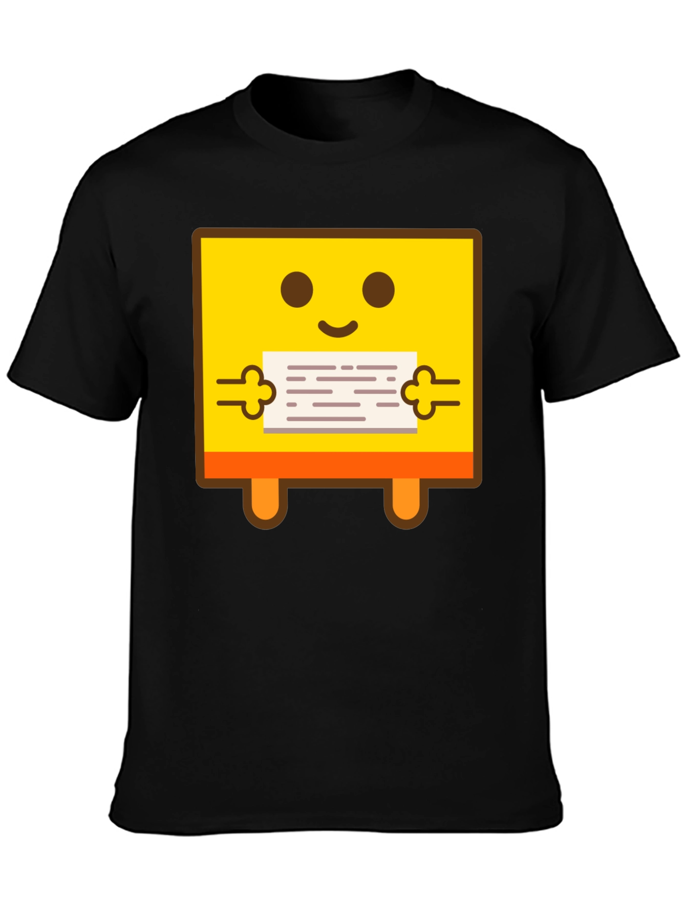 Smiley Face Holding Sign Graphic Tee - Black