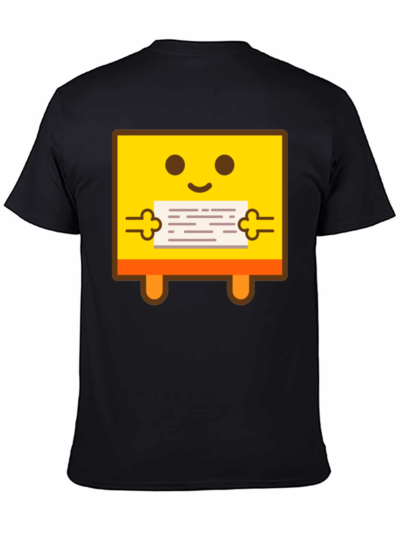 Smiley Face Holding Sign Graphic Tee - Black