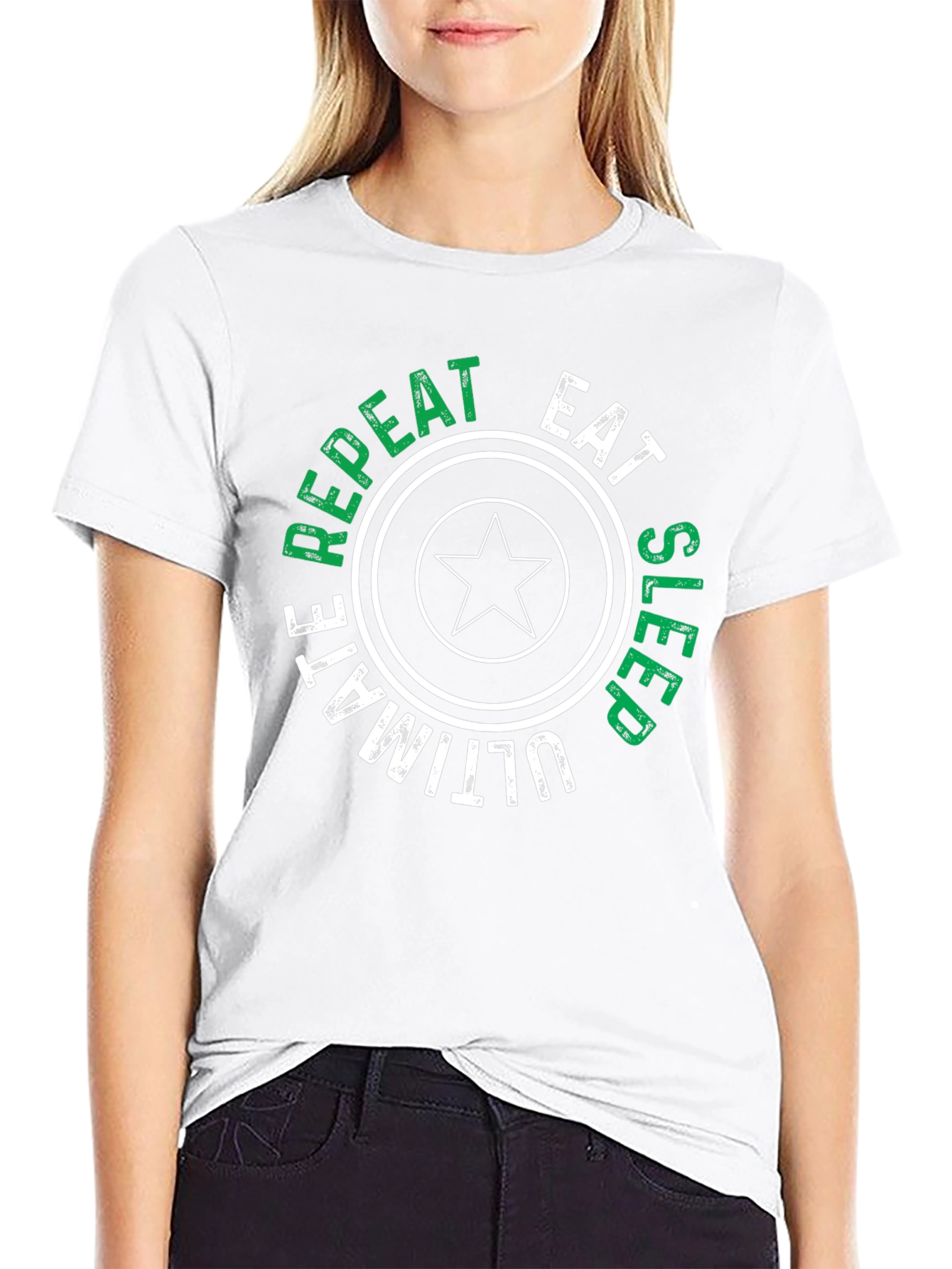Eat Sleep Ultimate Repeat Black Graphic T-Shirt