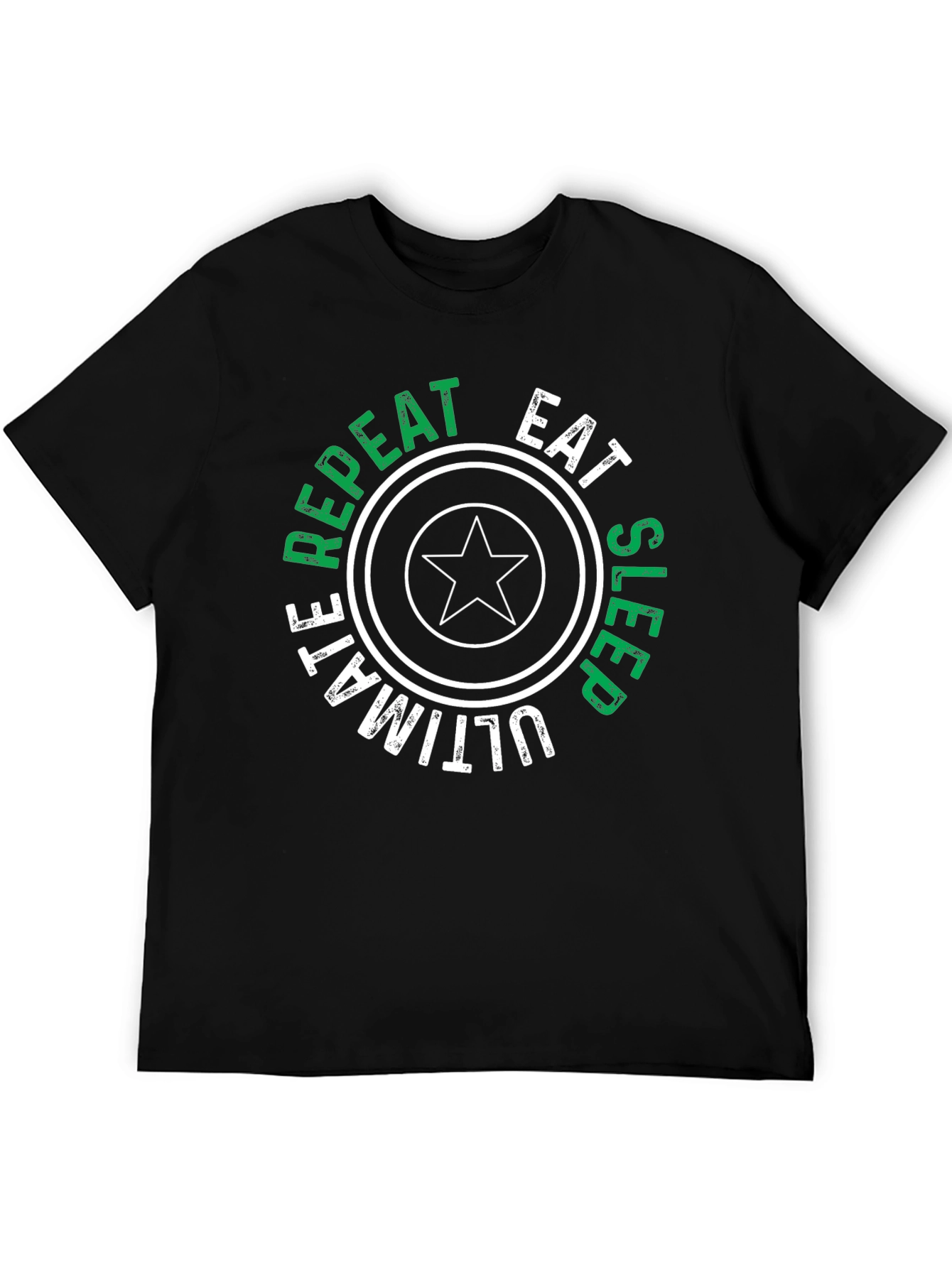 Eat Sleep Ultimate Repeat Black Graphic T-Shirt