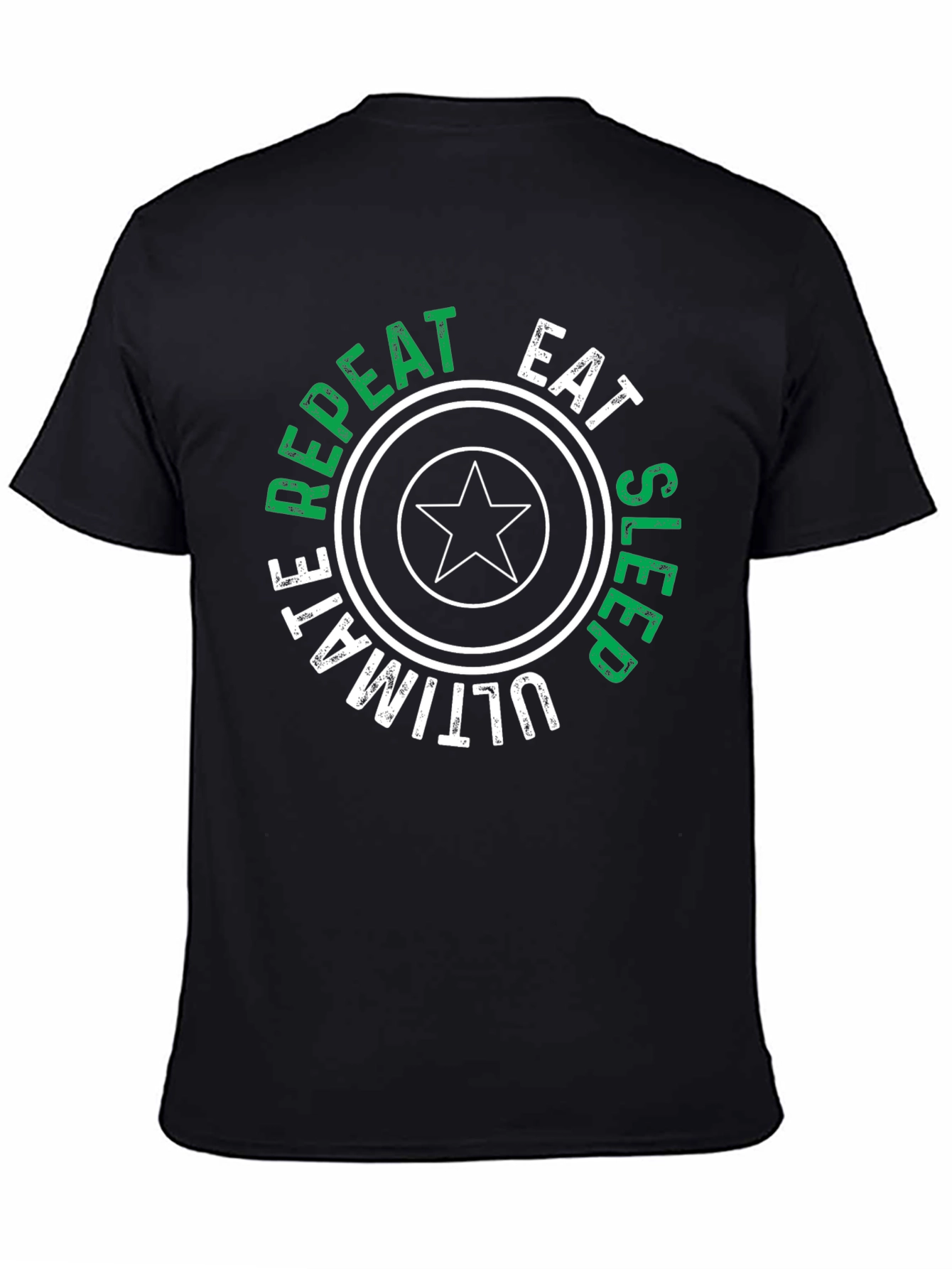 Eat Sleep Ultimate Repeat Black Graphic T-Shirt