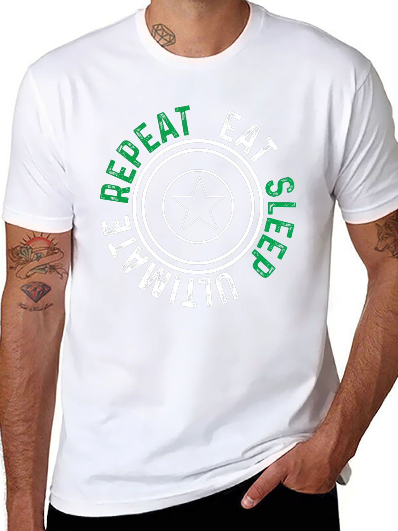 Eat Sleep Ultimate Repeat Black Graphic T-Shirt
