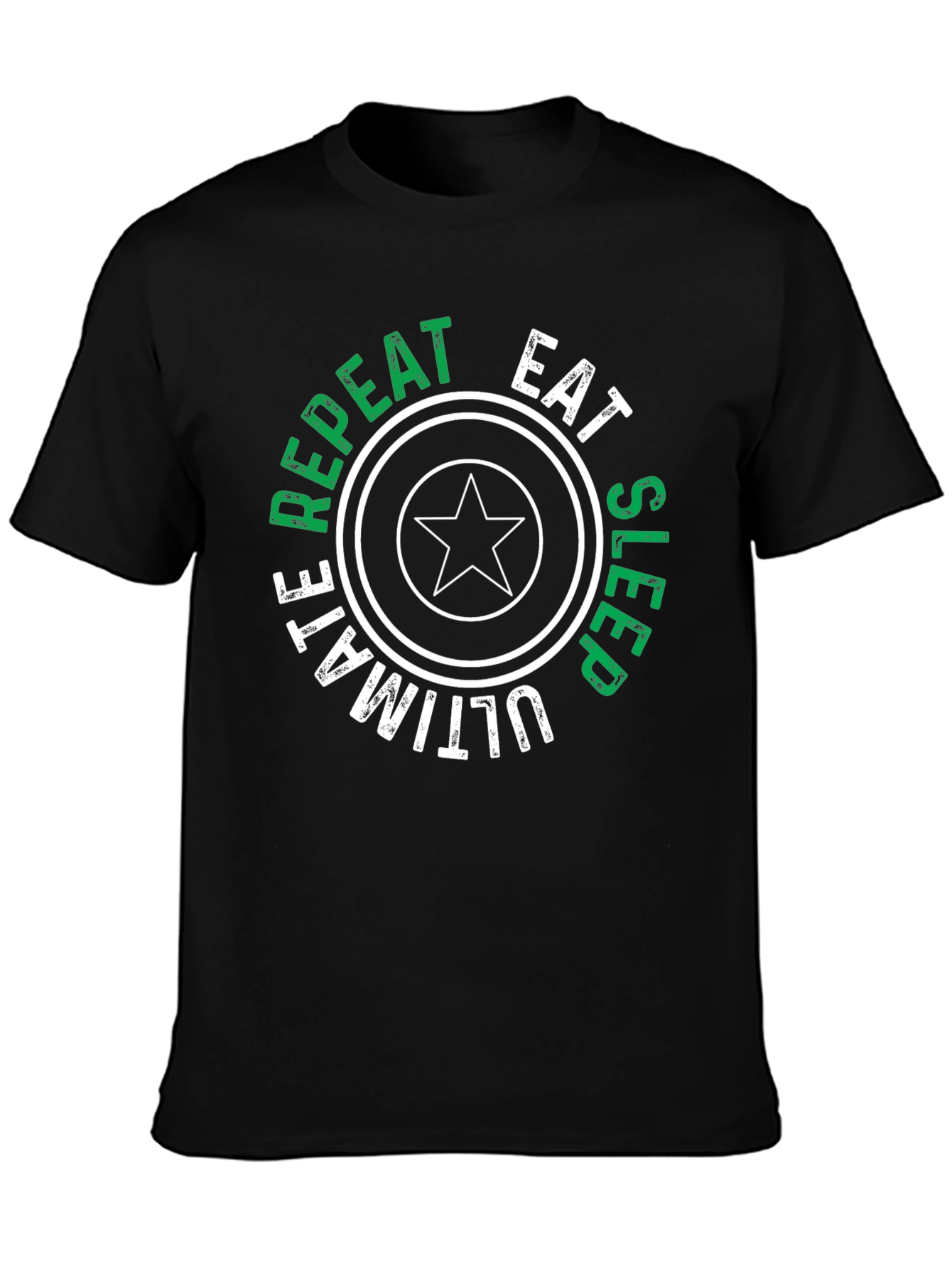 Eat Sleep Ultimate Repeat Black Graphic T-Shirt