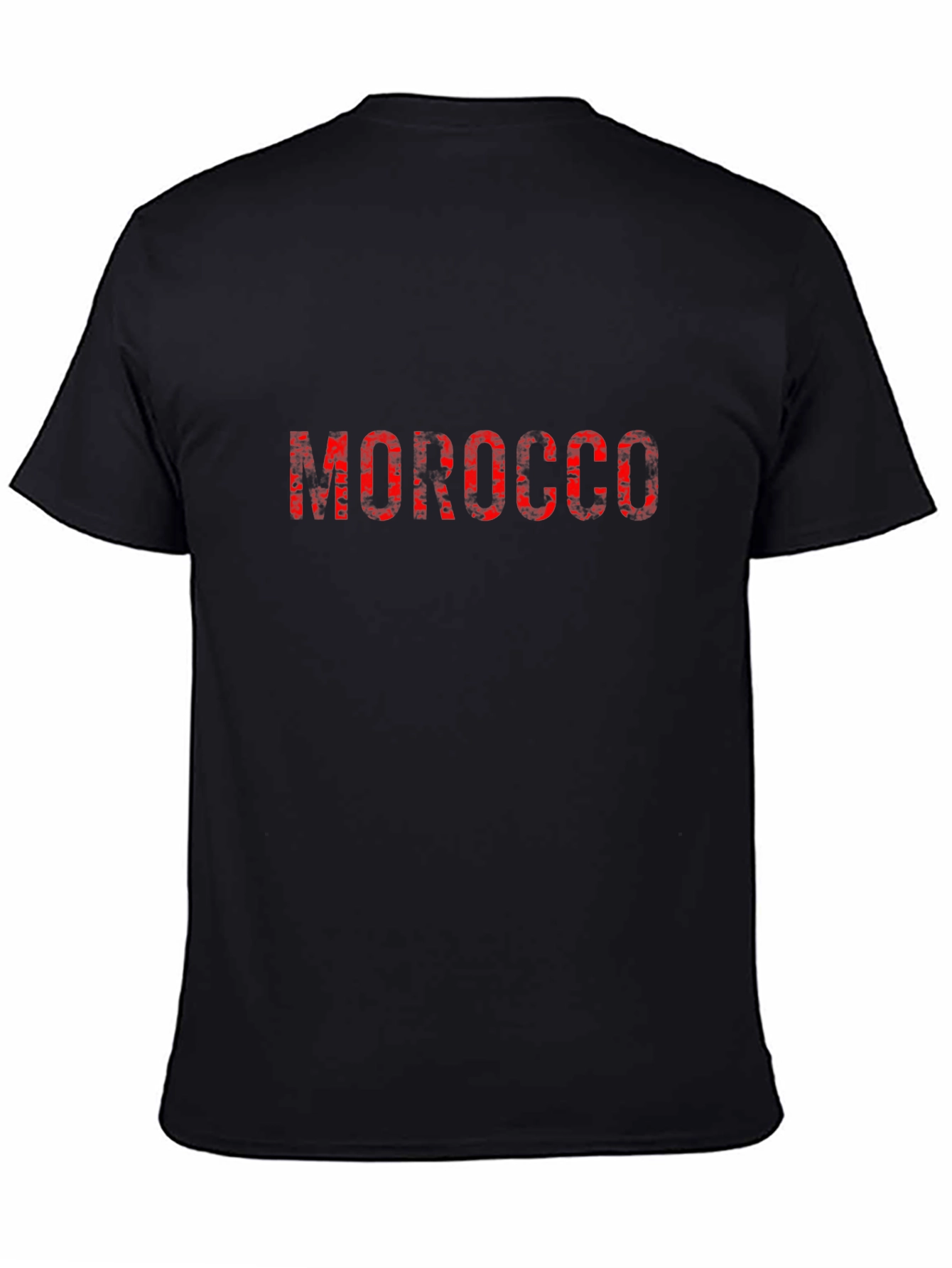 Morocco Graphic Tee - Black Cotton Casual T-Shirt