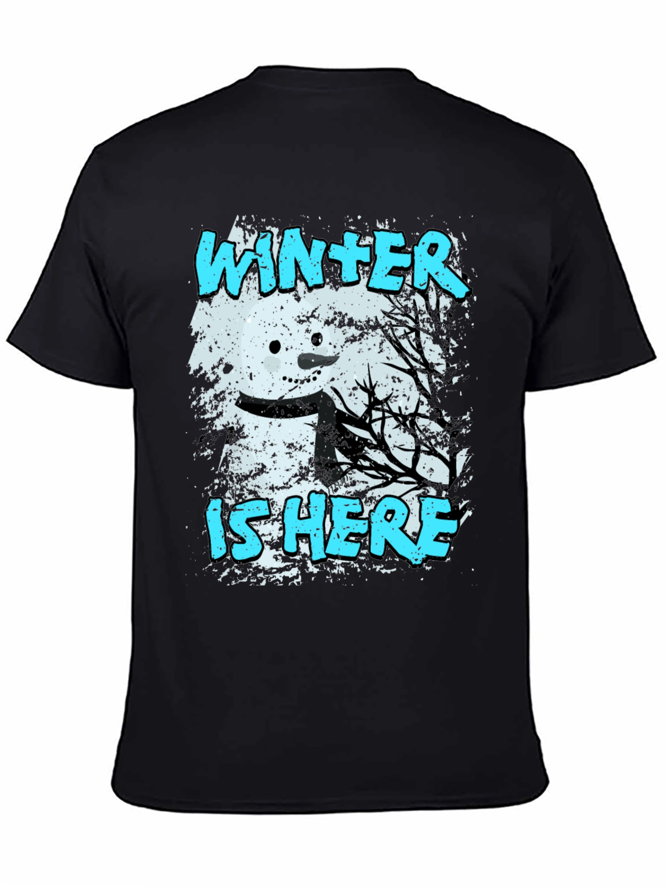 Winter is Here T-Shirt - Snowman Graphic Tee