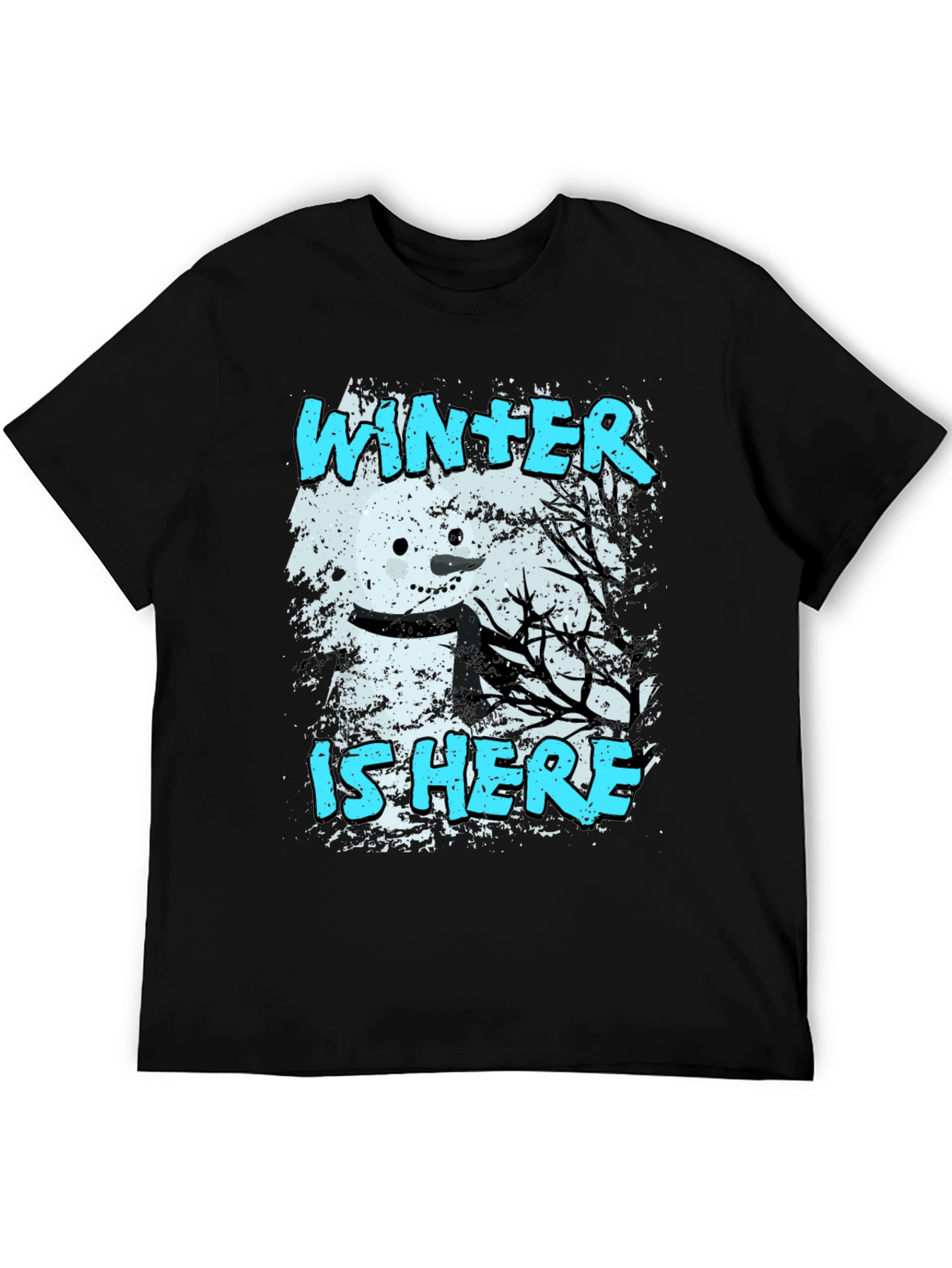Winter is Here T-Shirt - Snowman Graphic Tee