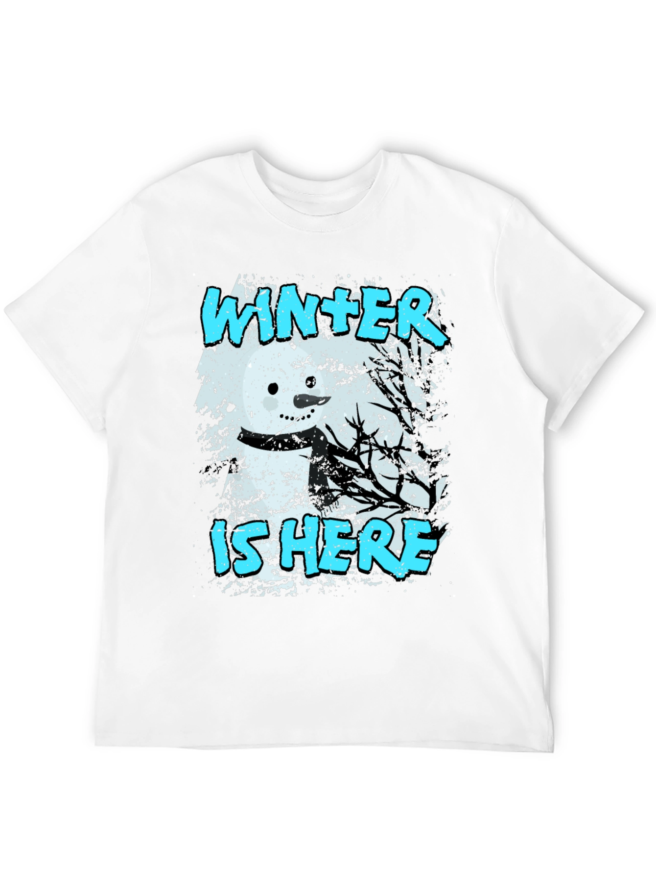 Winter is Here T-Shirt - Snowman Graphic Tee