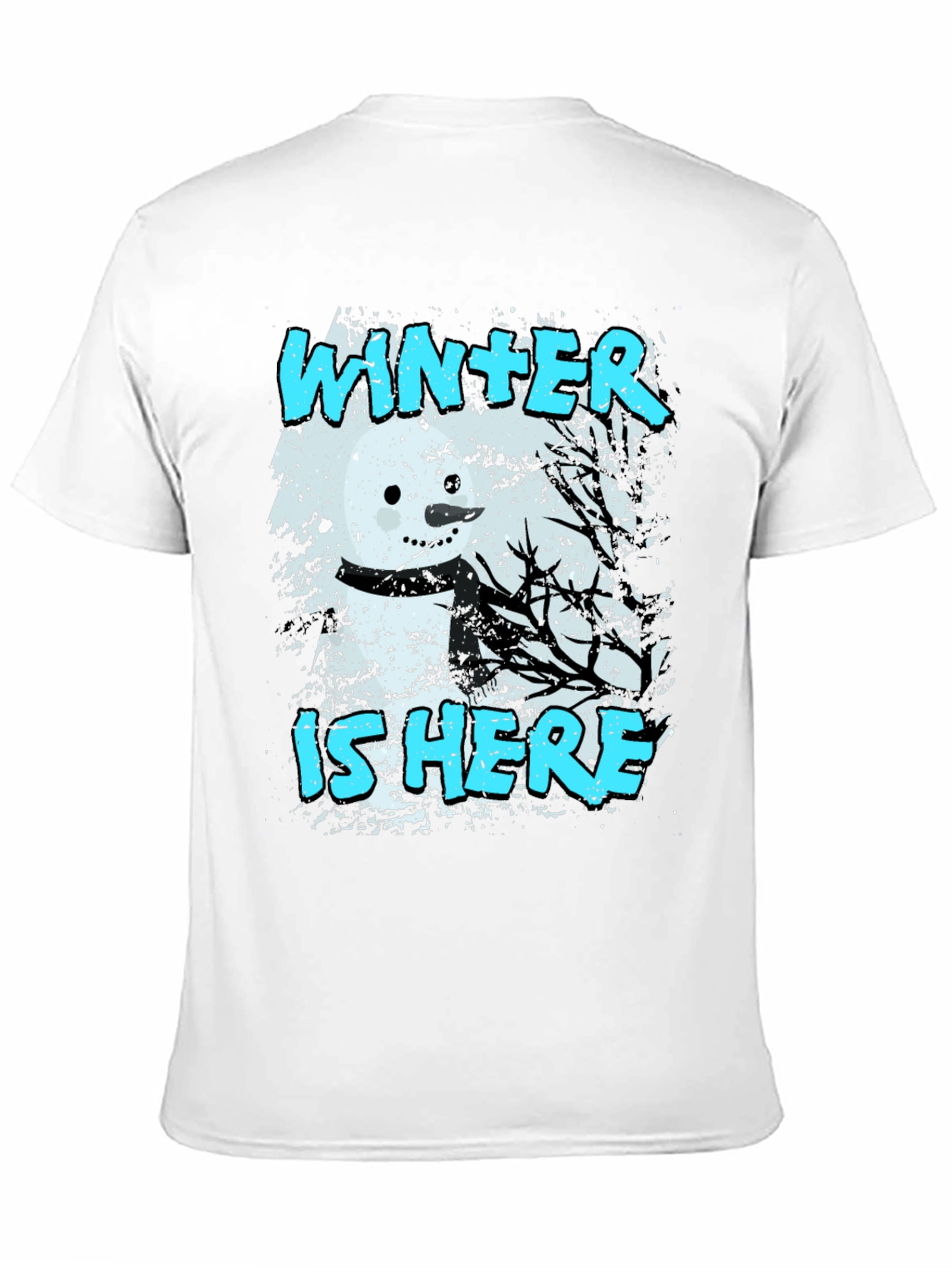 Winter is Here T-Shirt - Snowman Graphic Tee