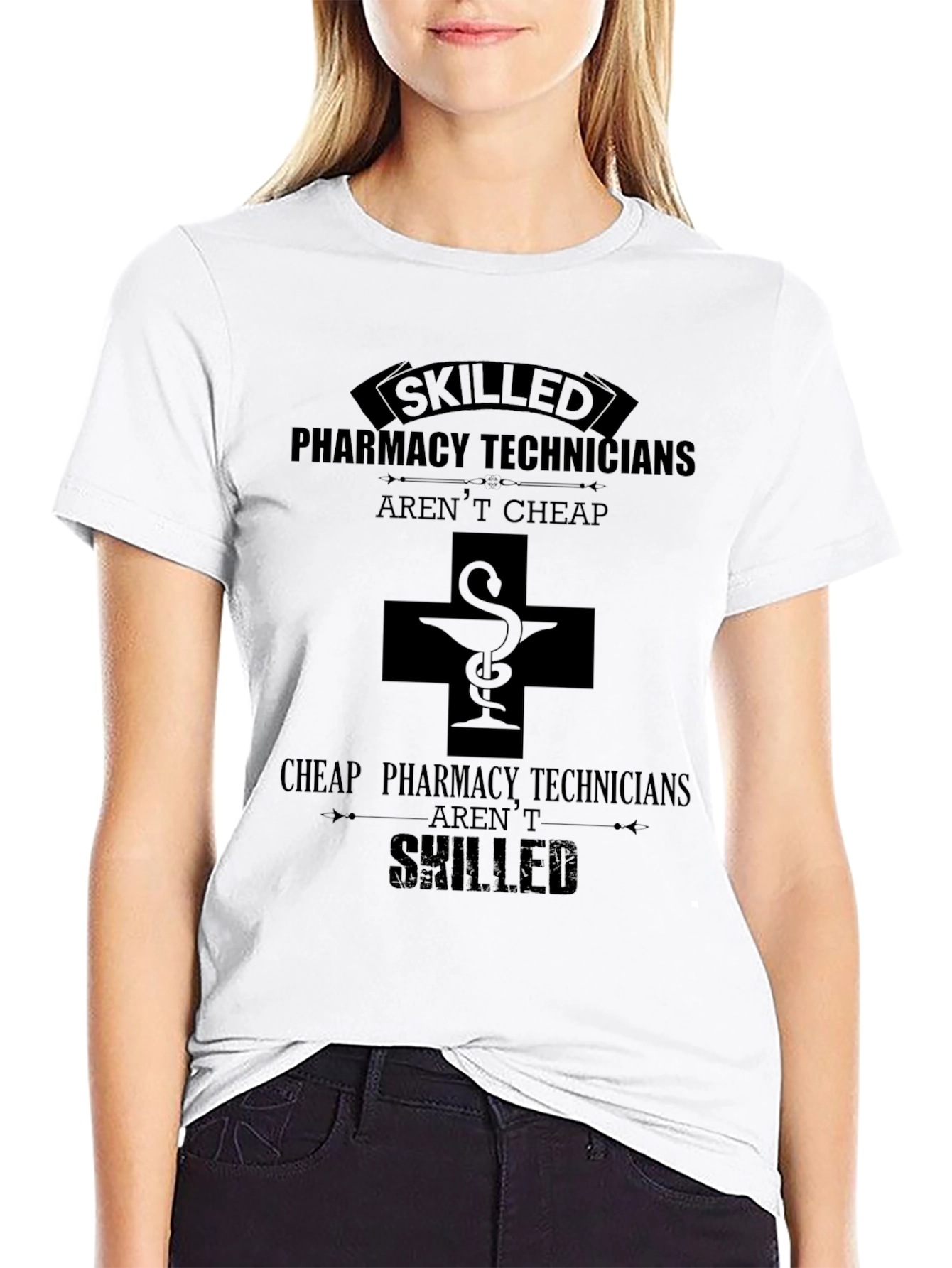 Pharmacy Technician Skilled Black T-Shirt