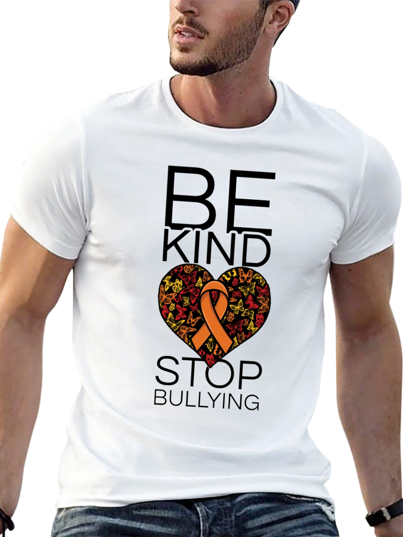 Be Kind Stop Bullying Ribbon Heart T-Shirt