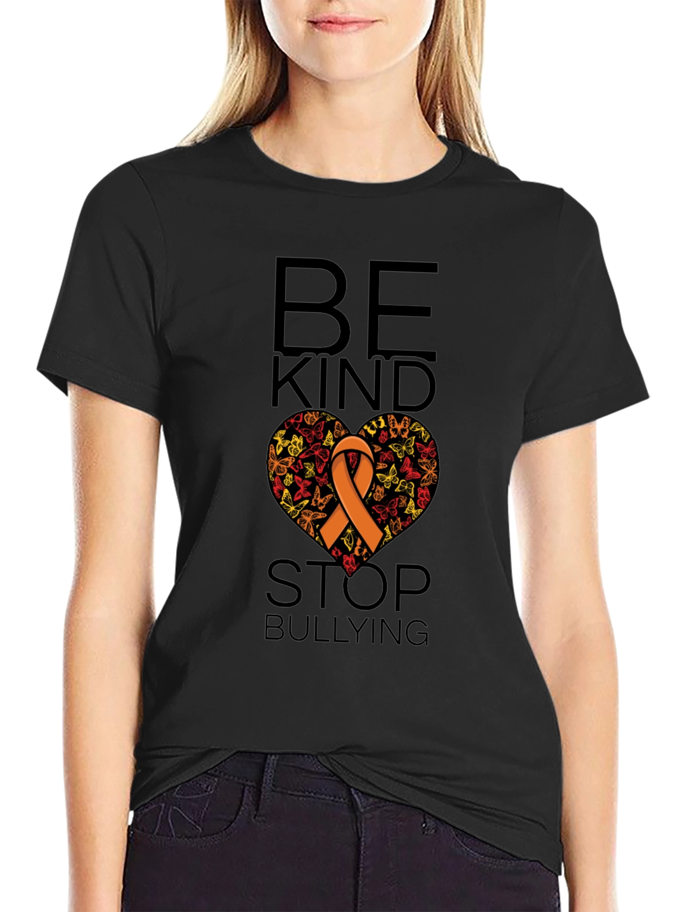 Be Kind Stop Bullying Ribbon Heart T-Shirt
