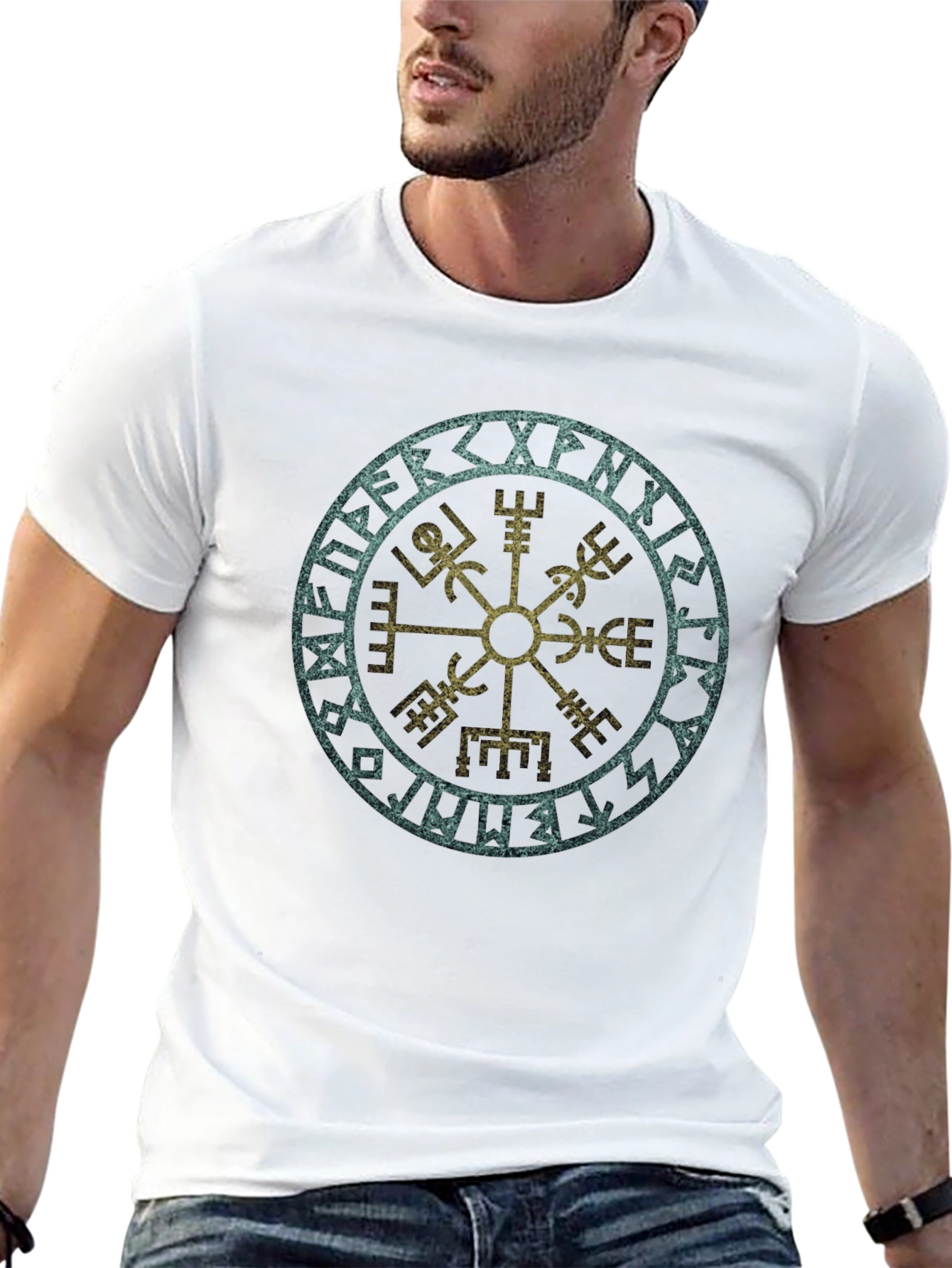 Vegvisir Viking Compass T-Shirt - Norse Runes