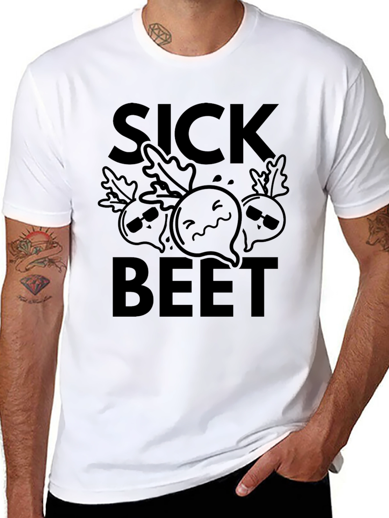 Sick Beet Graphic T-Shirt - Funny Vegetable Tee