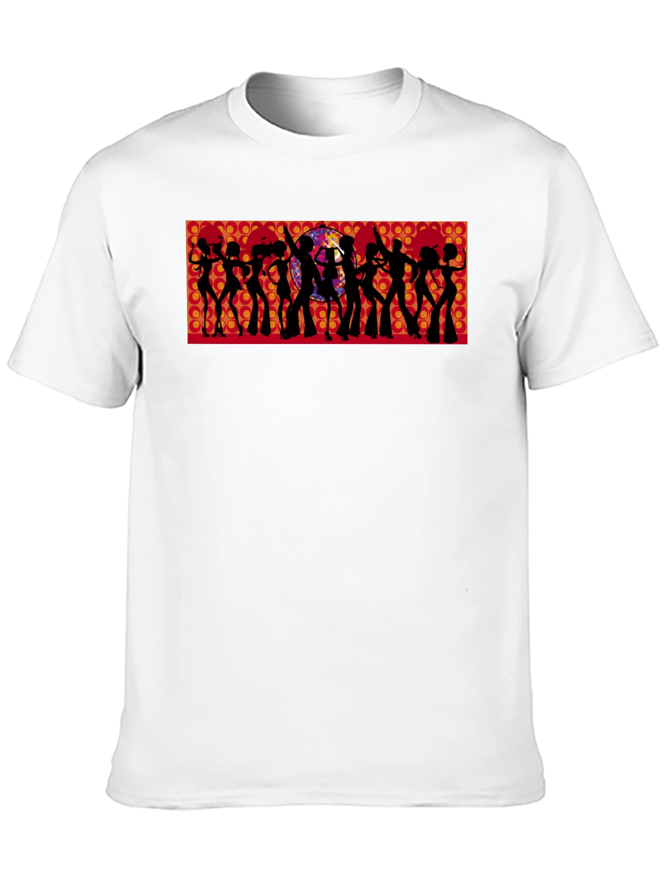 Retro Disco Silhouette Graphic Tee - Black
