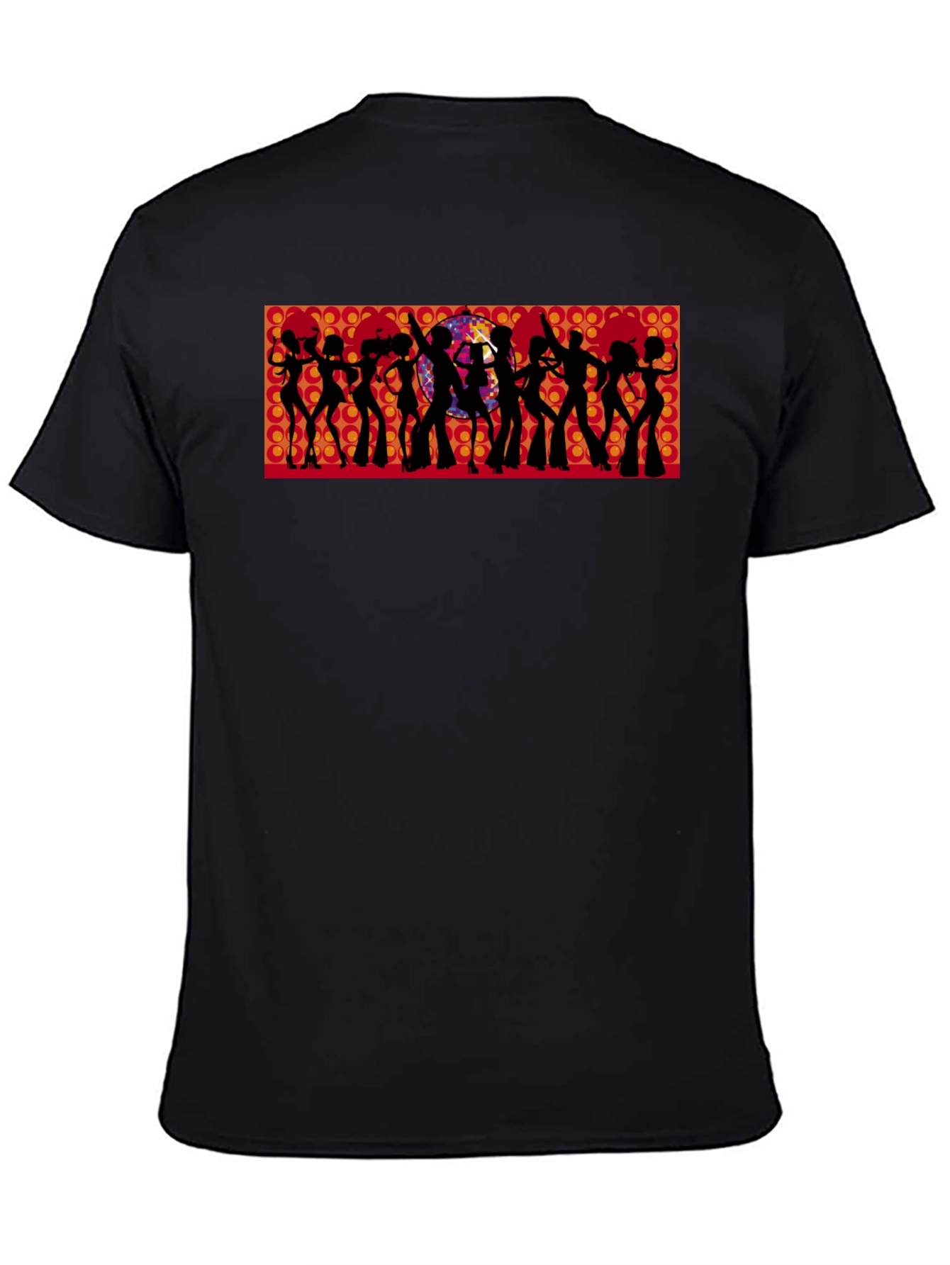 Retro Disco Silhouette Graphic Tee - Black