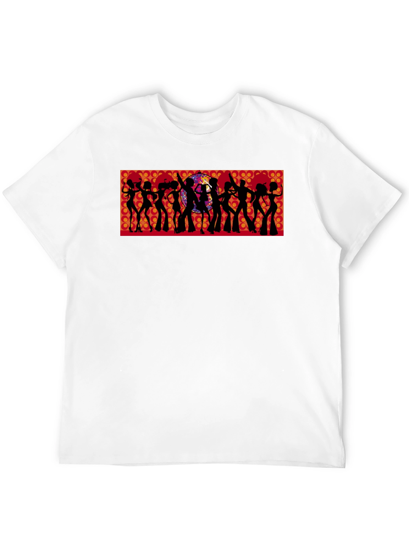 Retro Disco Silhouette Graphic Tee - Black
