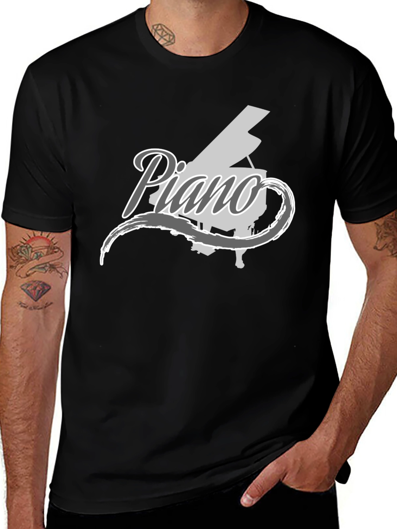 Piano Graphic Tee - Cool Musician T-Shirt