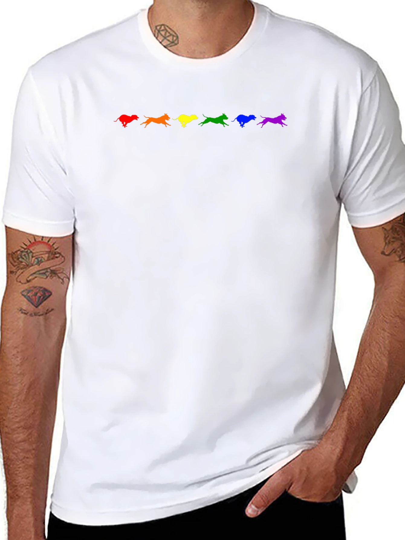 Rainbow Dogs Black T-Shirt